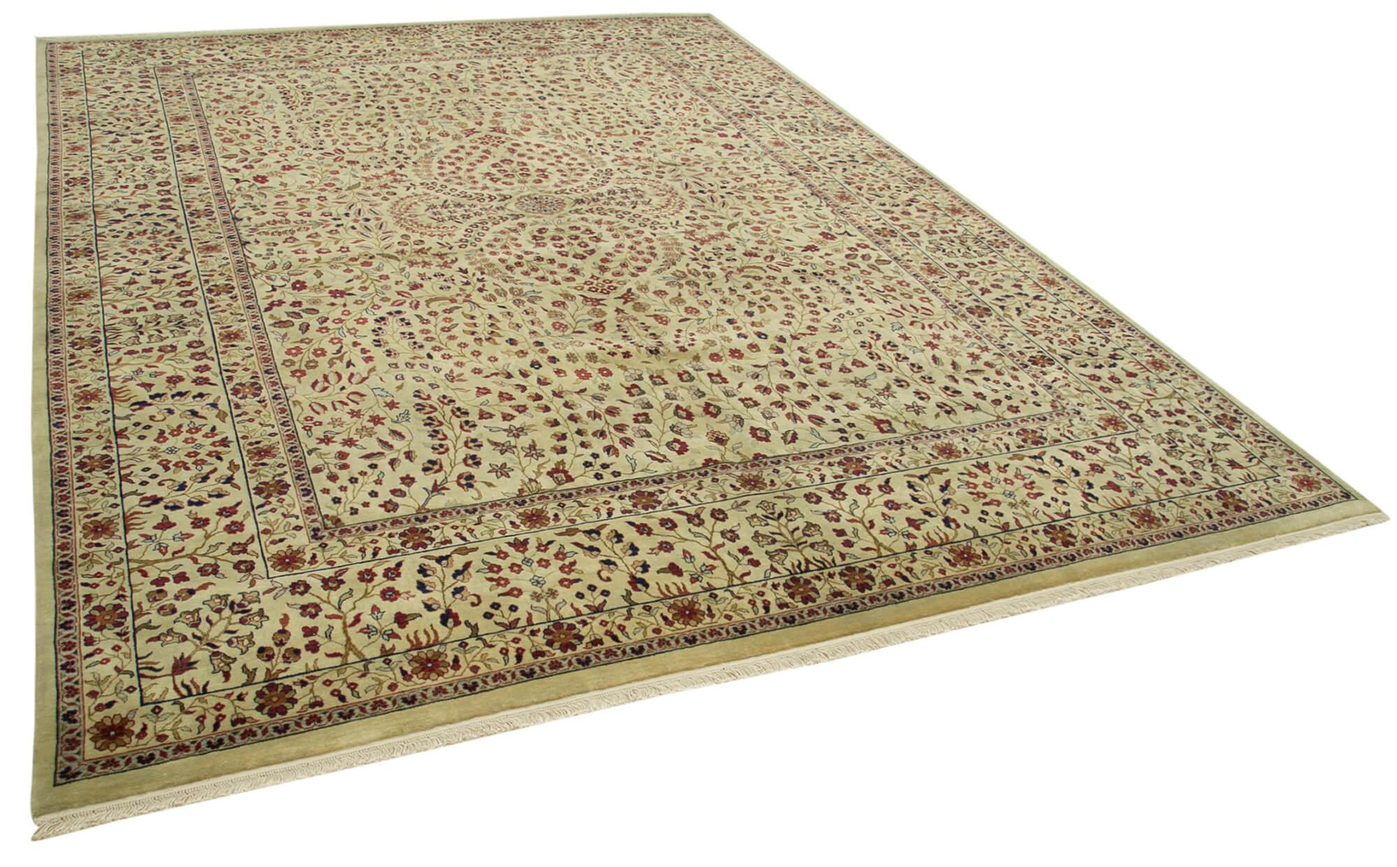 9 x 12 Beige Oushak Rug - 4090