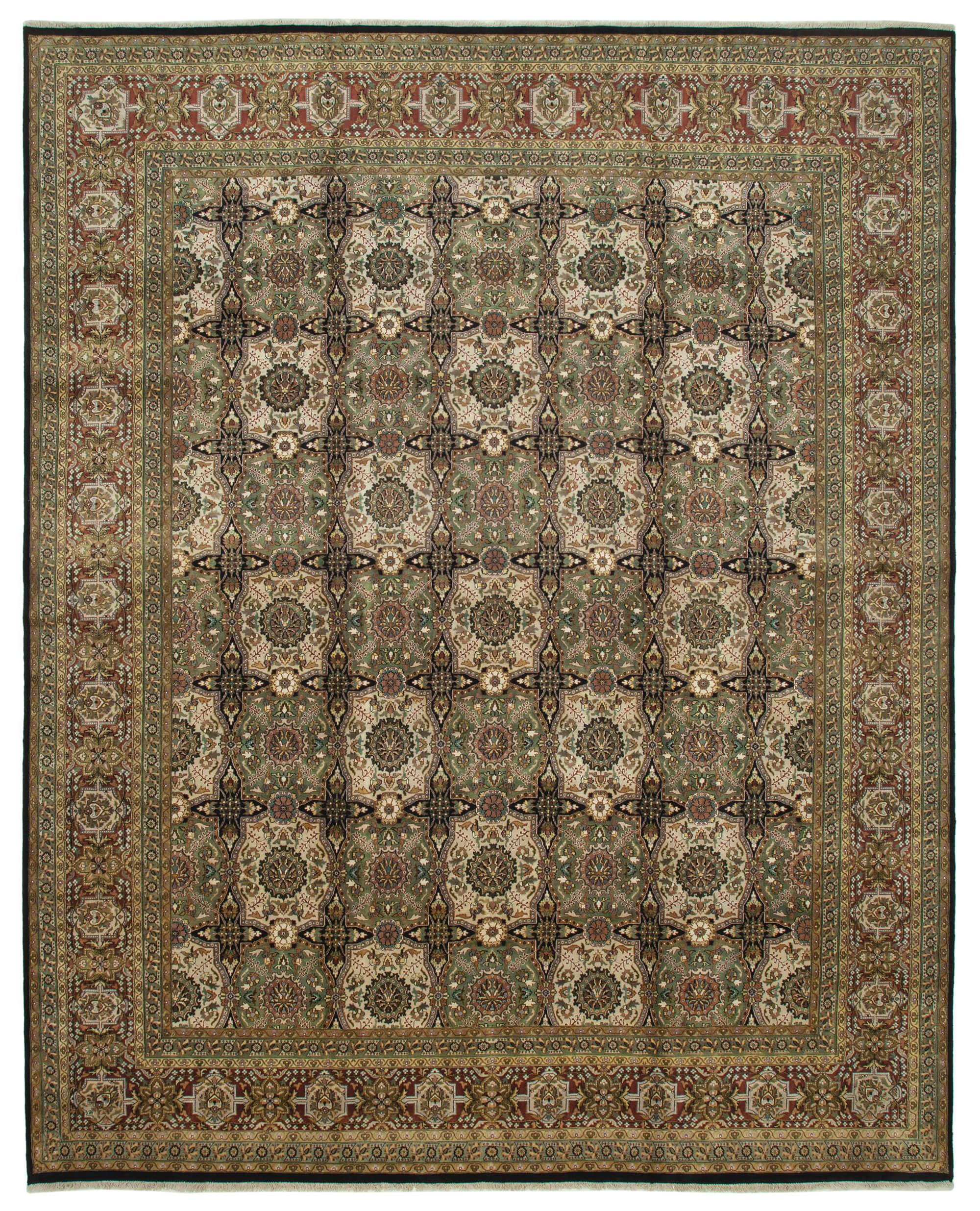 12 x 15 Green Oushak Rug - 4095