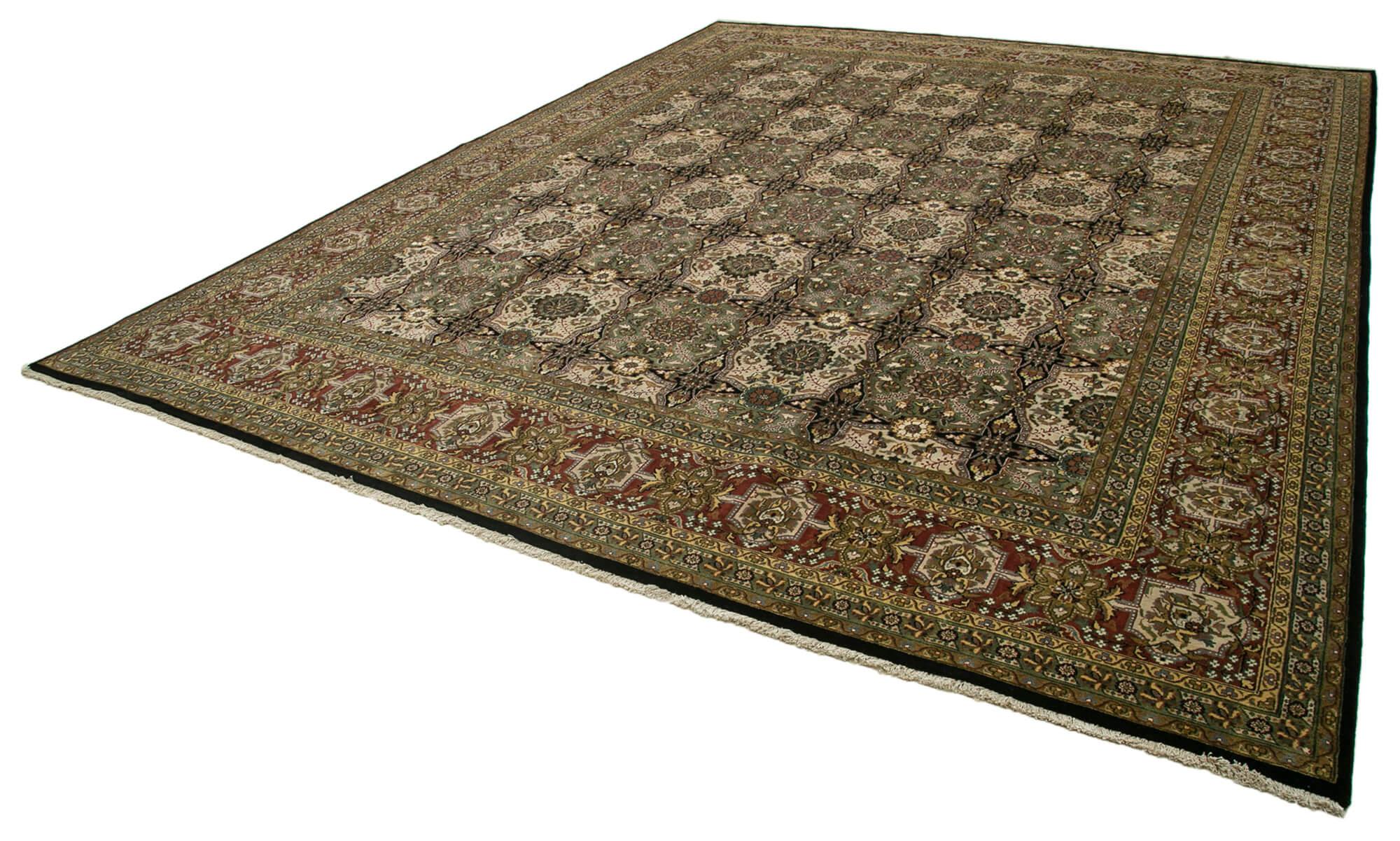 12 x 15 Green Oushak Rug - 4095