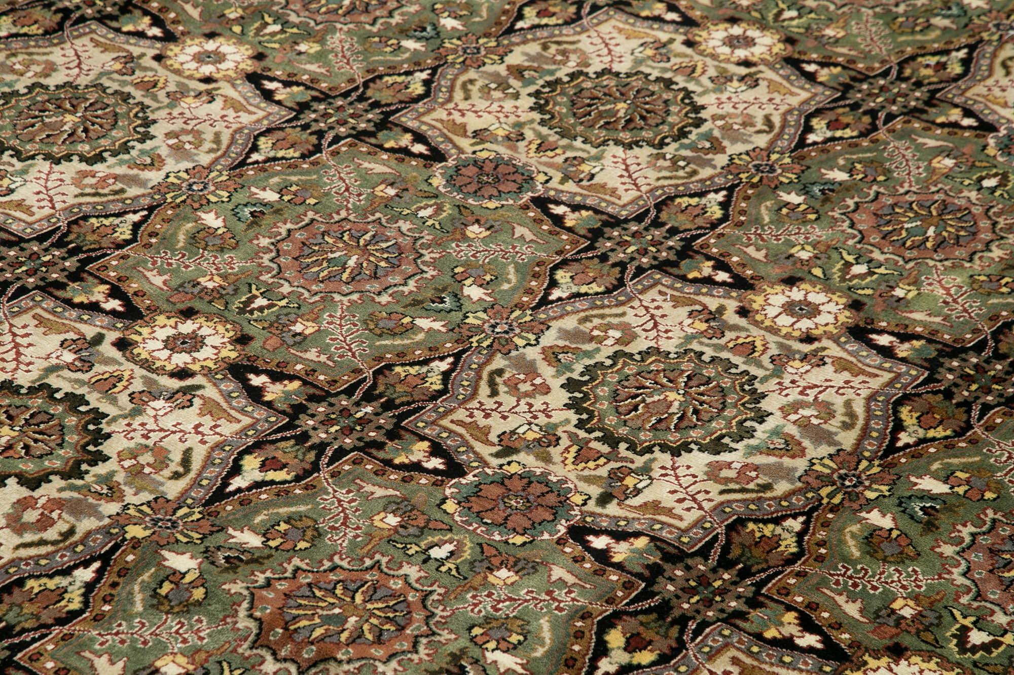 12 x 15 Green Oushak Rug - 4095