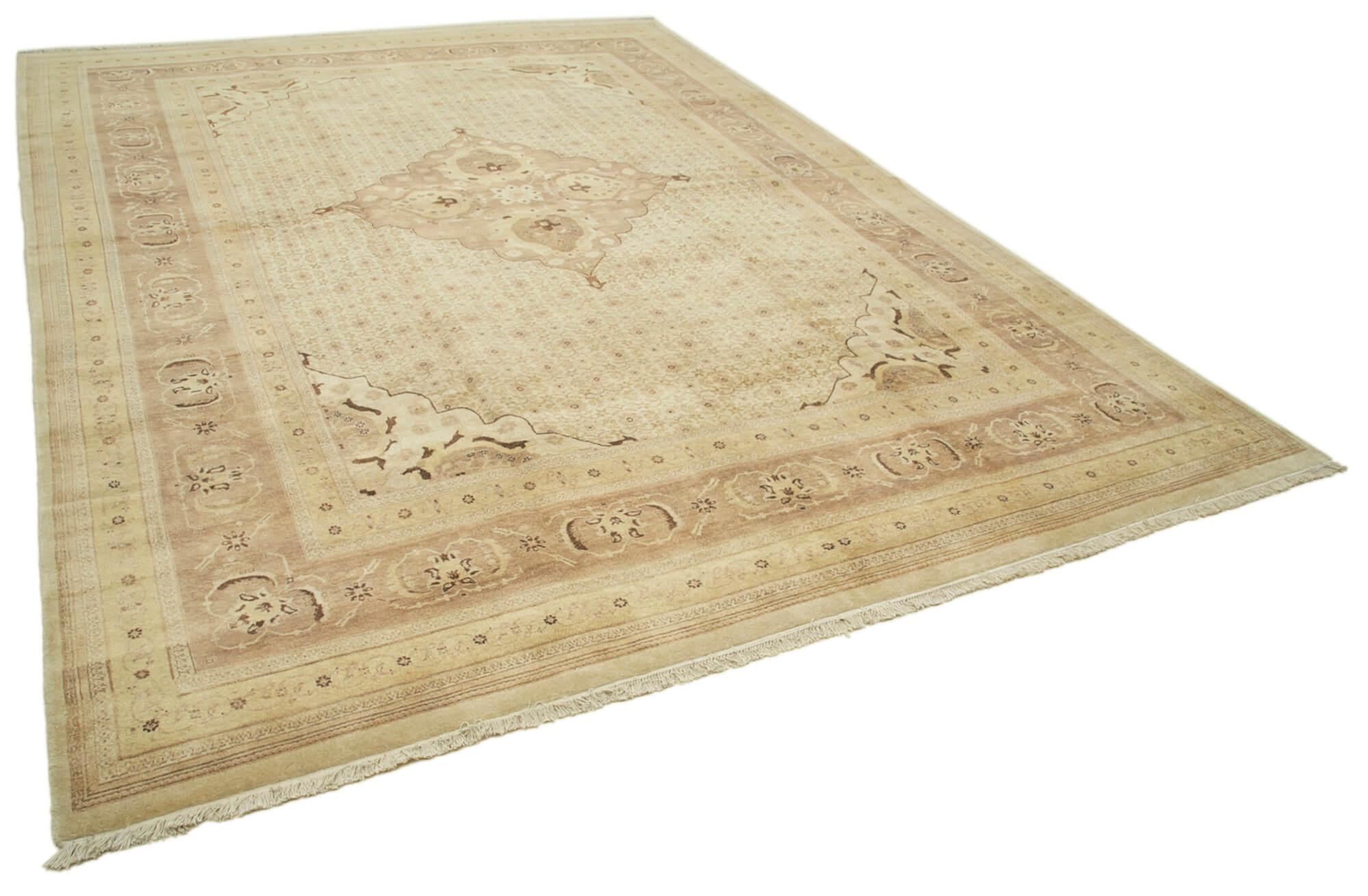 10 x 14 Beige Oushak Rug - 4098