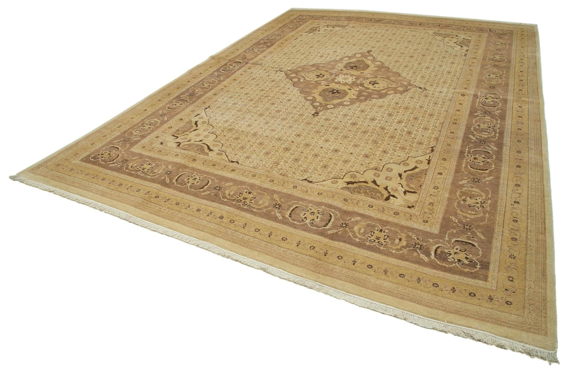 10 x 14 Beige Oushak Rug - 4098