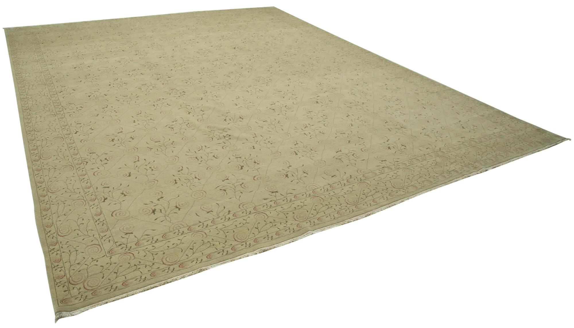 12 x 15 Beige Oushak Rug - 4102