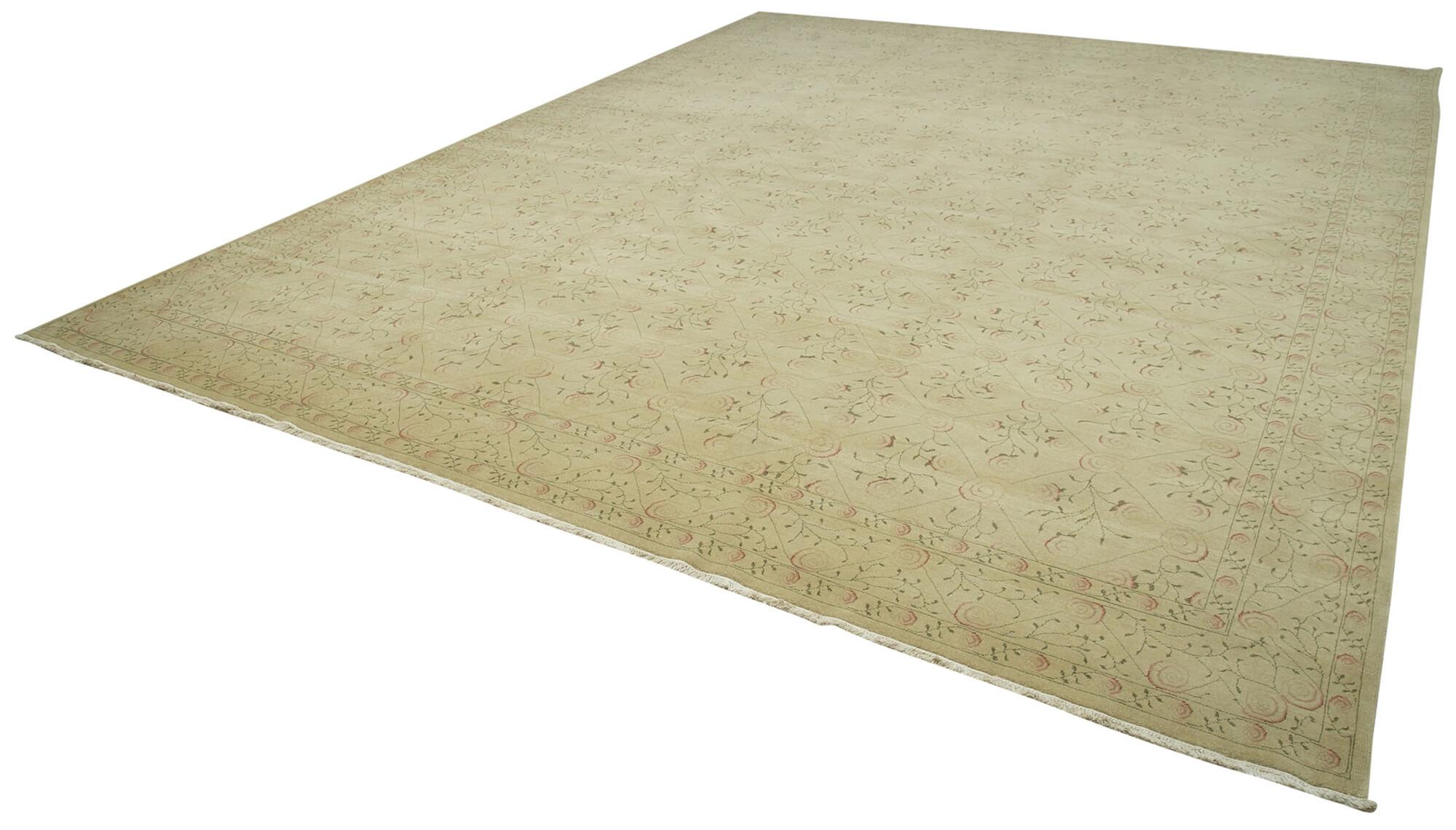 12 x 15 Beige Oushak Rug - 4102