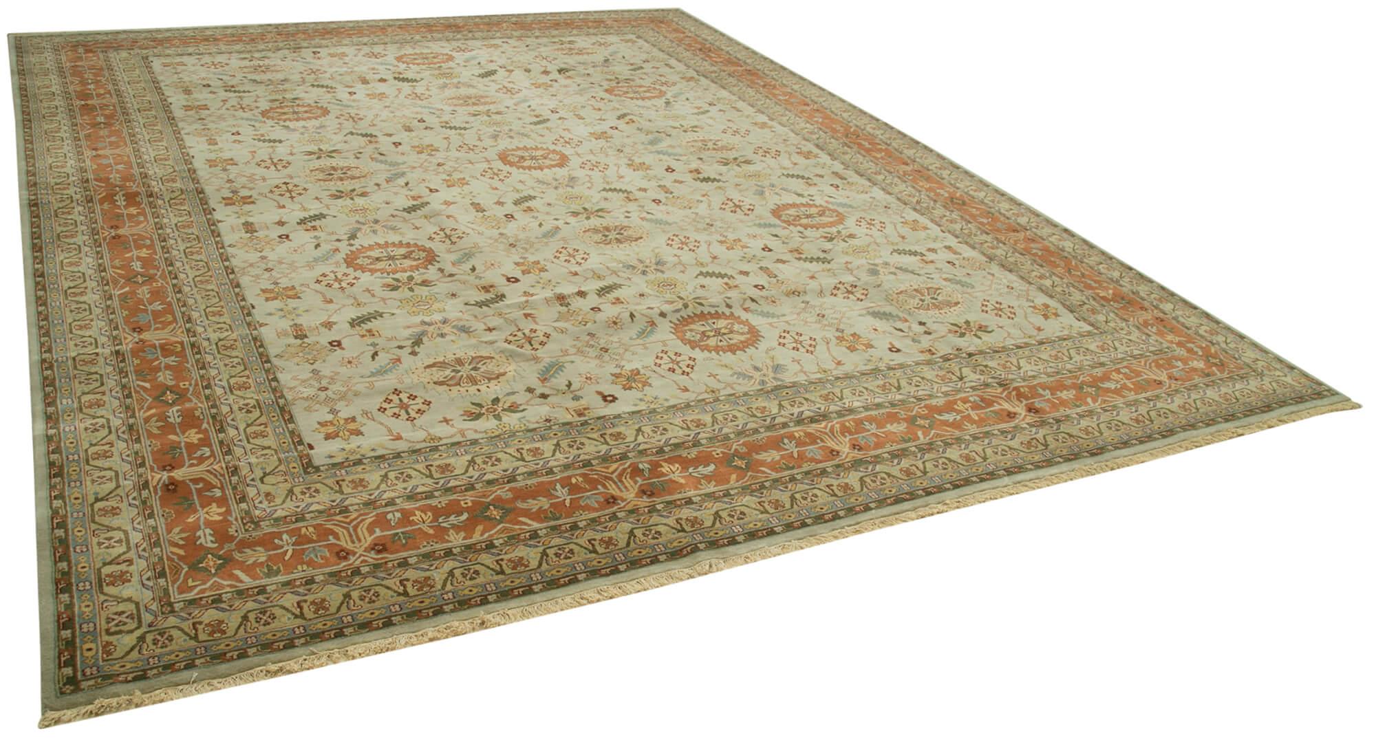 12 x 15 Beige Oushak Rug - 4114