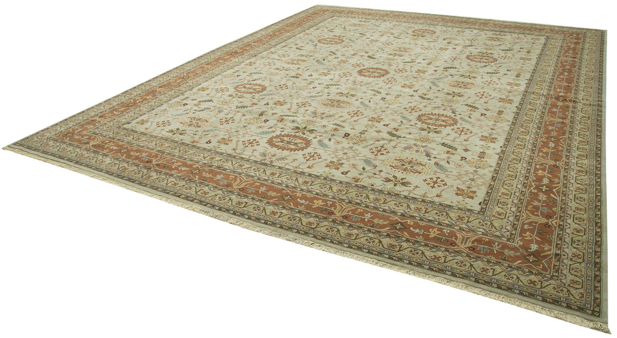 12 x 15 Beige Oushak Rug - 4114