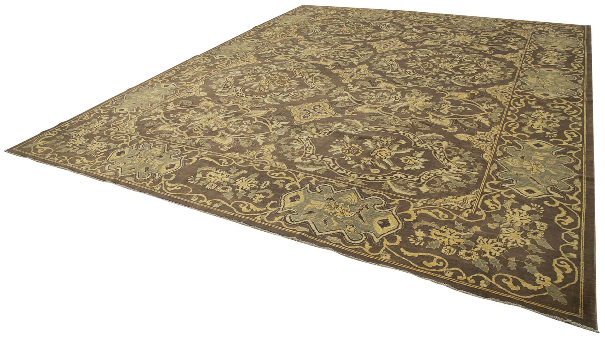 12 x 15 Brown Oushak Rug - 4117