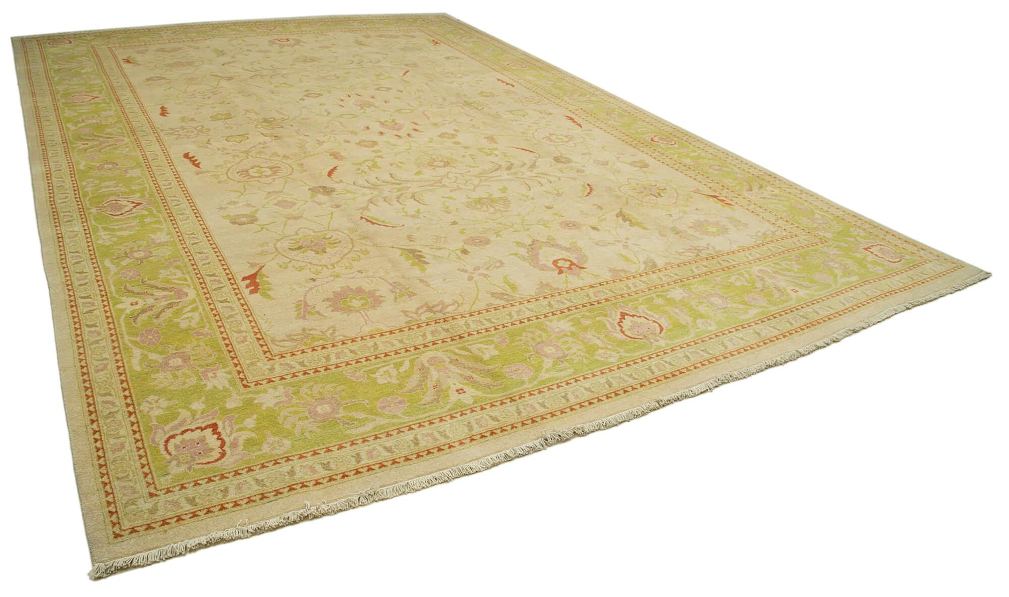 12 x 17 Beige Oushak Rug - 4123