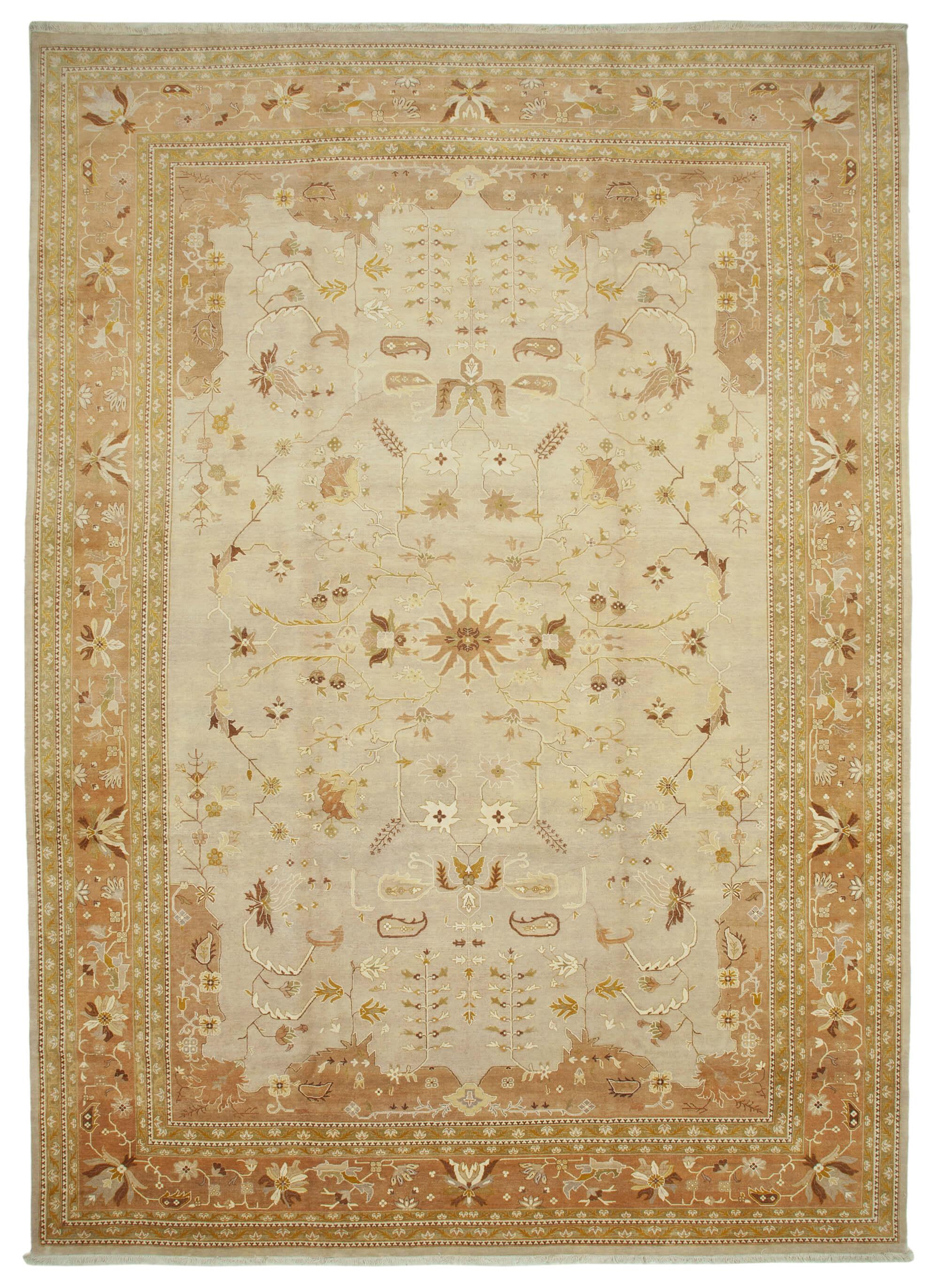 12 x 17 Beige Oushak Rug - 4131