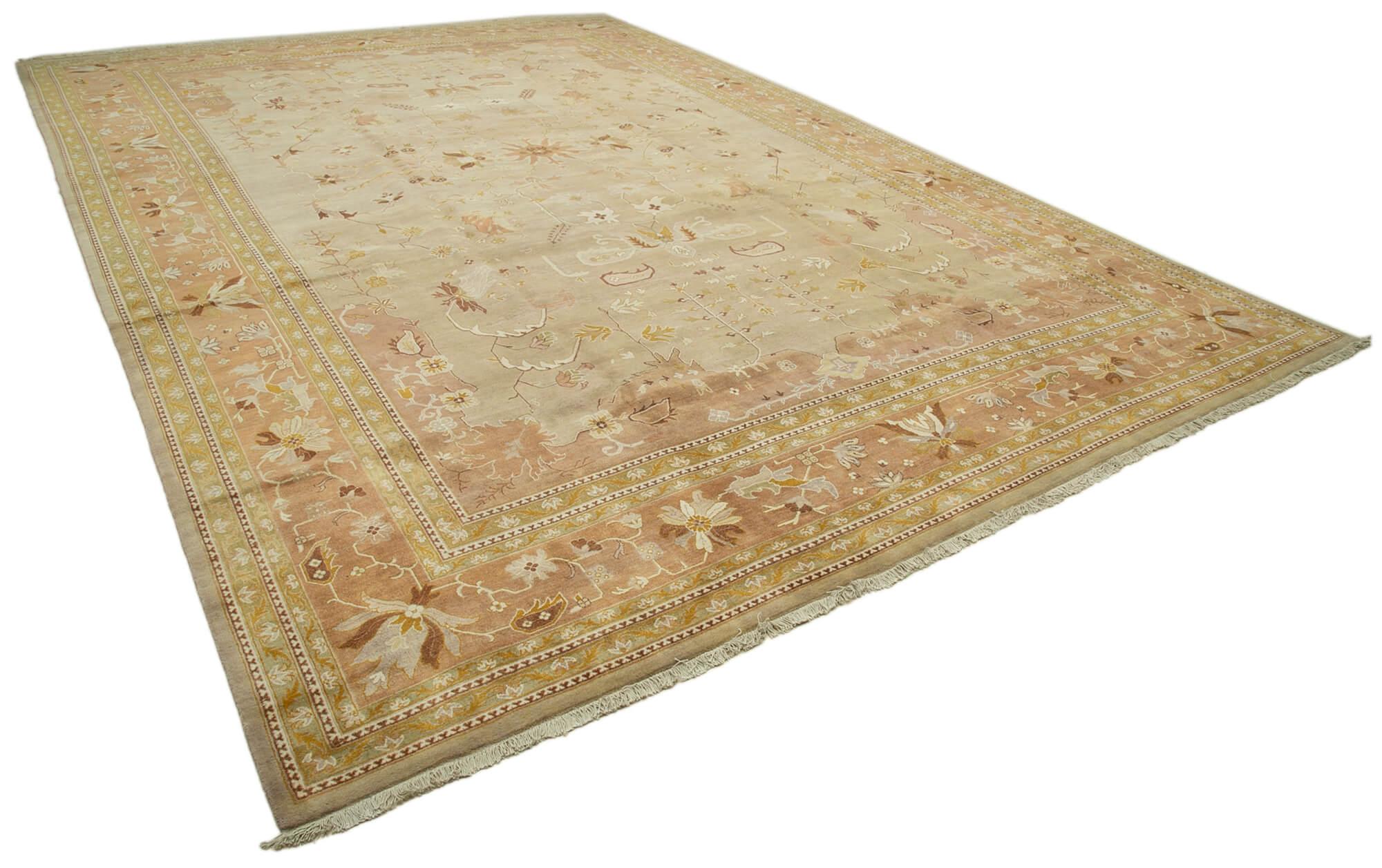 12 x 17 Beige Oushak Rug - 4131