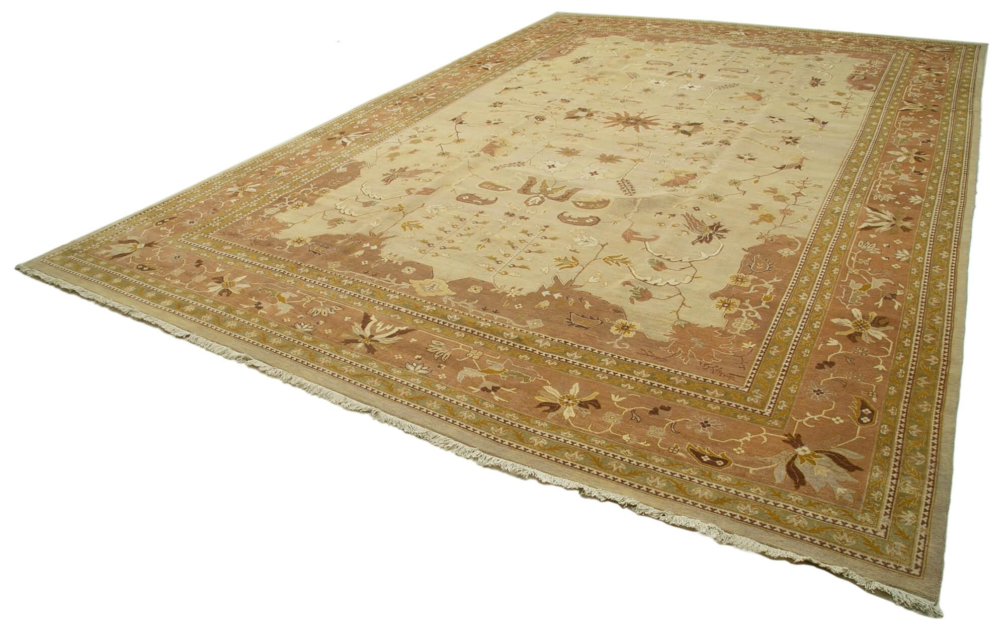 12 x 17 Beige Oushak Rug - 4131