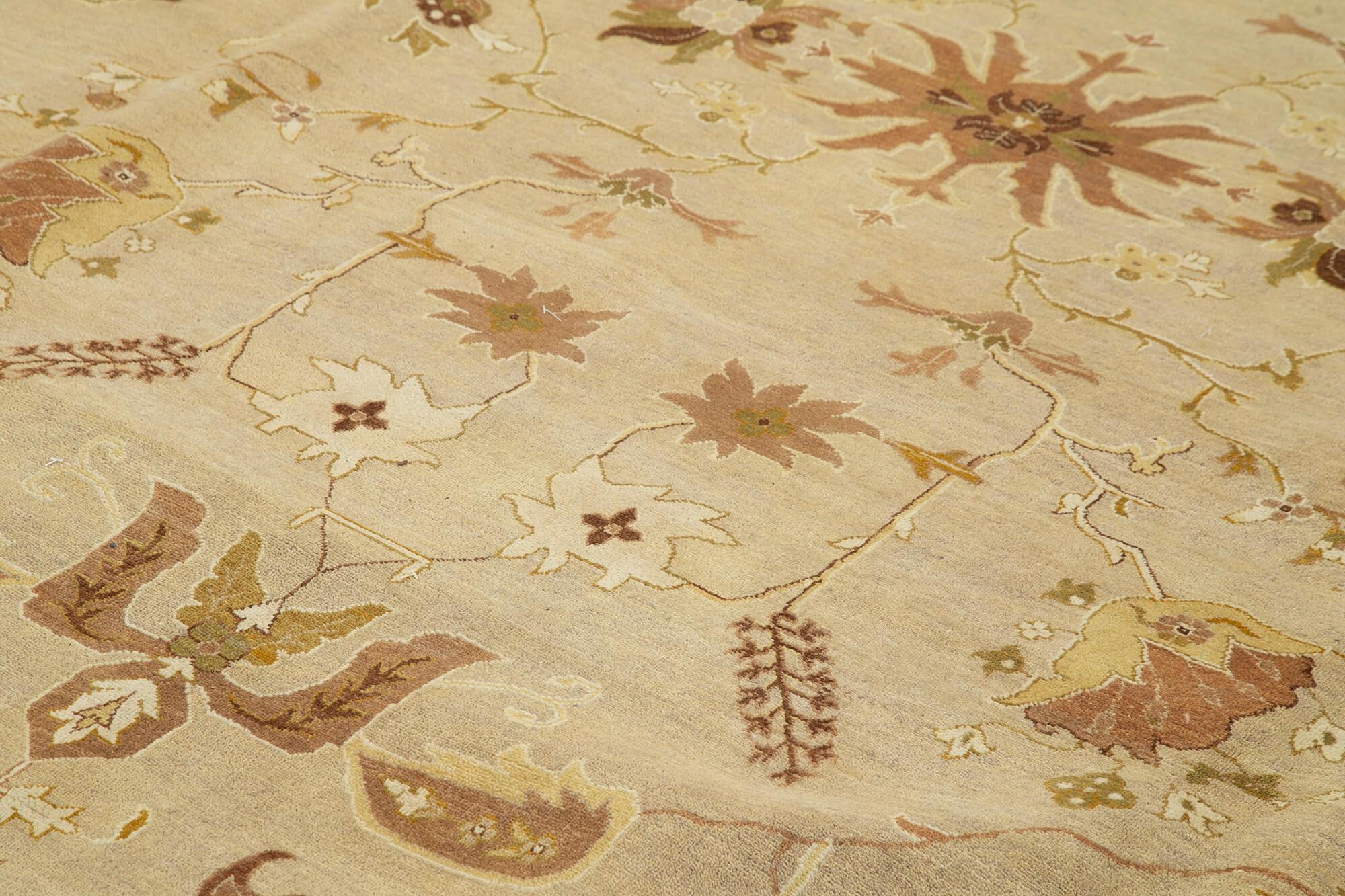 12 x 17 Beige Oushak Rug - 4131