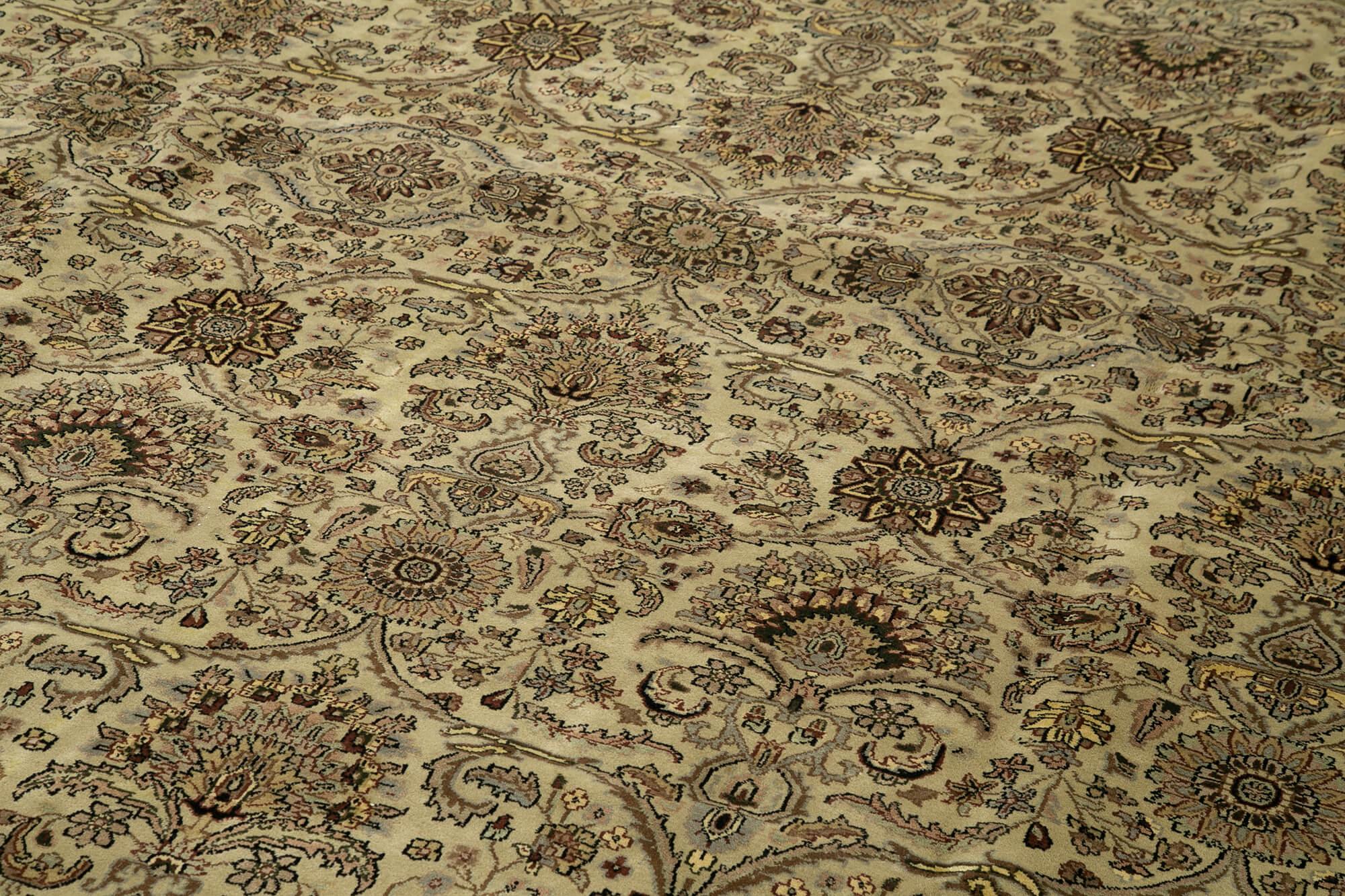 12 x 18 Beige Oushak Rug - 4137