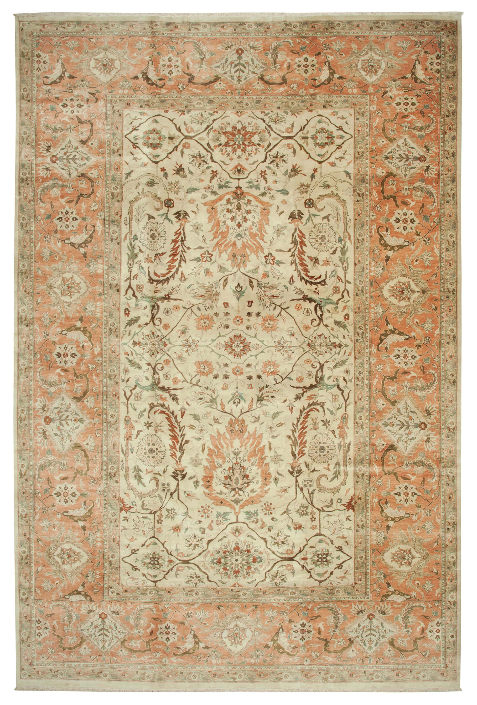 12 x 18 Beige Oushak Rug - 4146