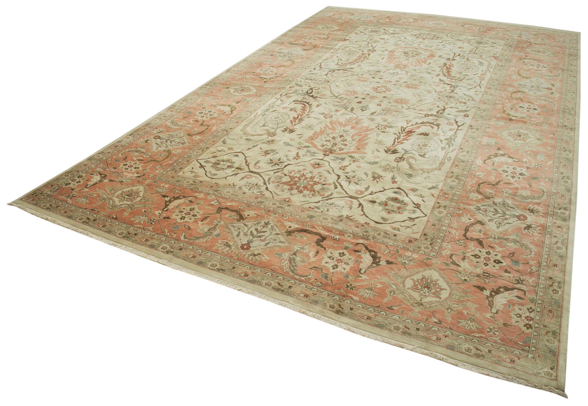 12 x 18 Beige Oushak Rug - 4146