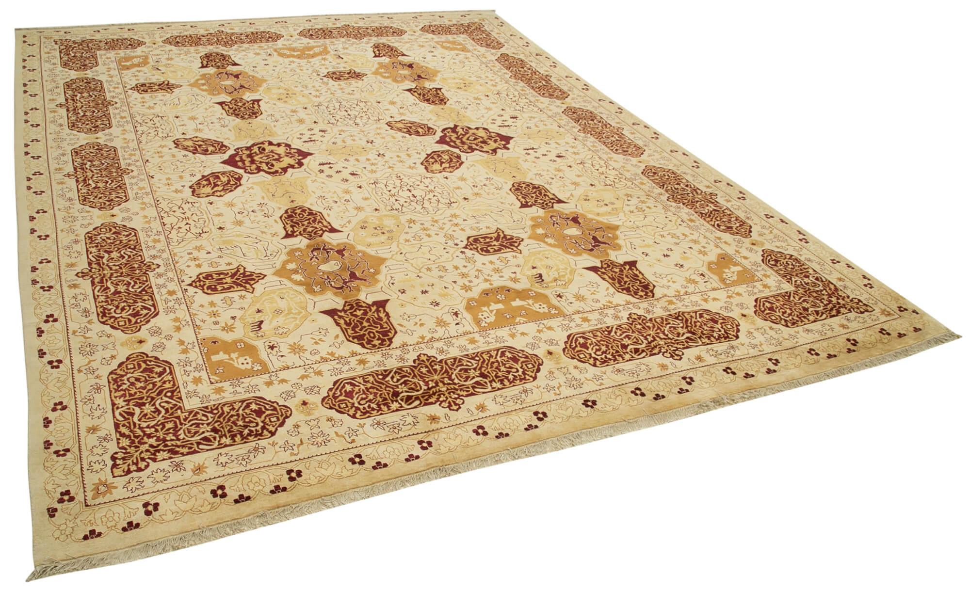 12 x 15 Beige Oushak Rug - 4147