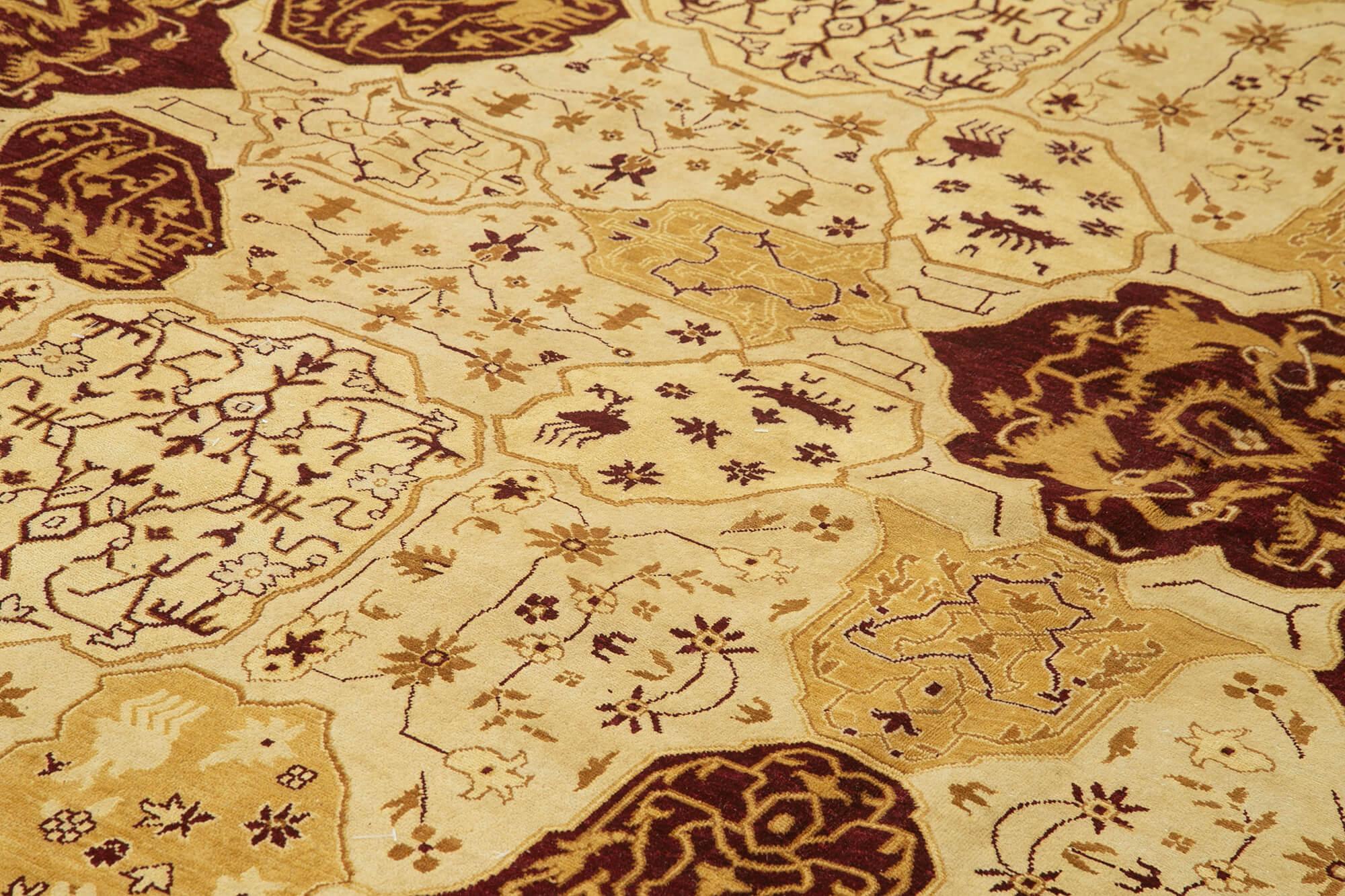 12 x 15 Beige Oushak Rug - 4147