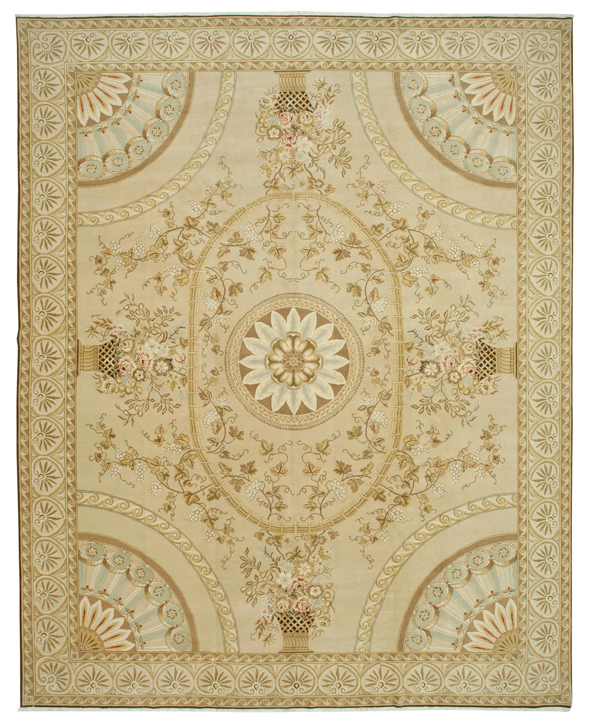 12 x 15 Beige Oushak Rug - 4148