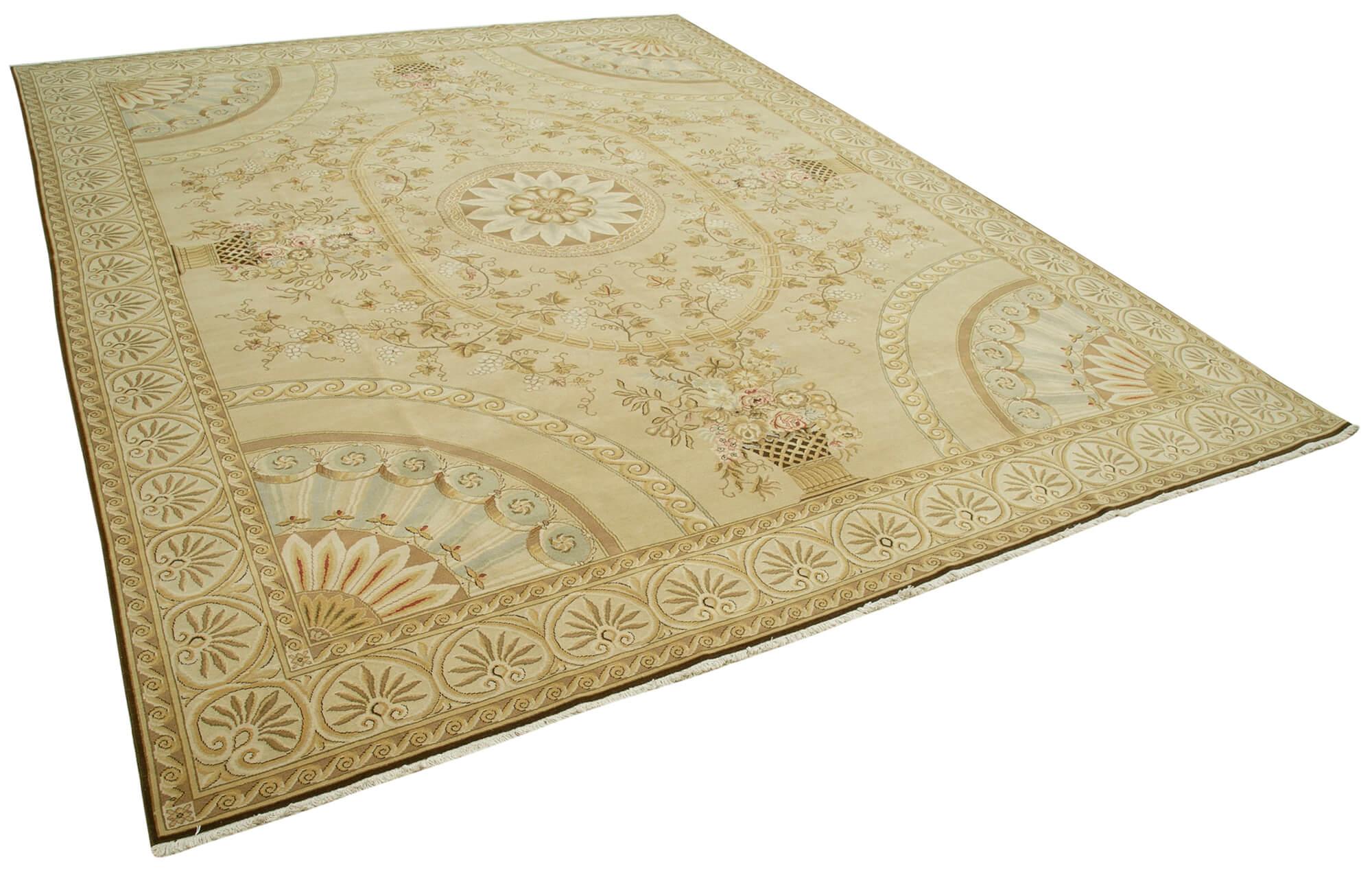 12 x 15 Beige Oushak Rug - 4148