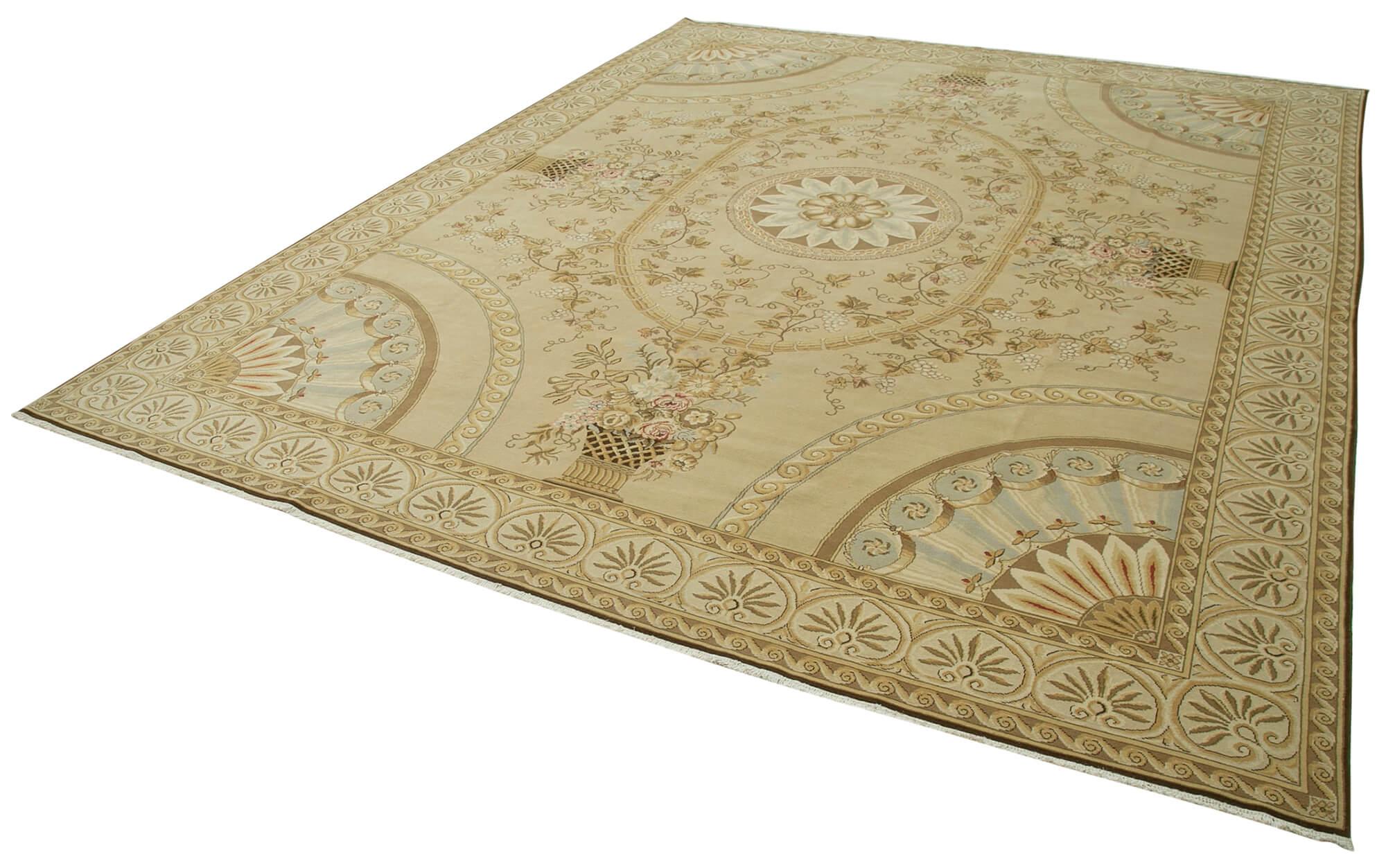 12 x 15 Beige Oushak Rug - 4148