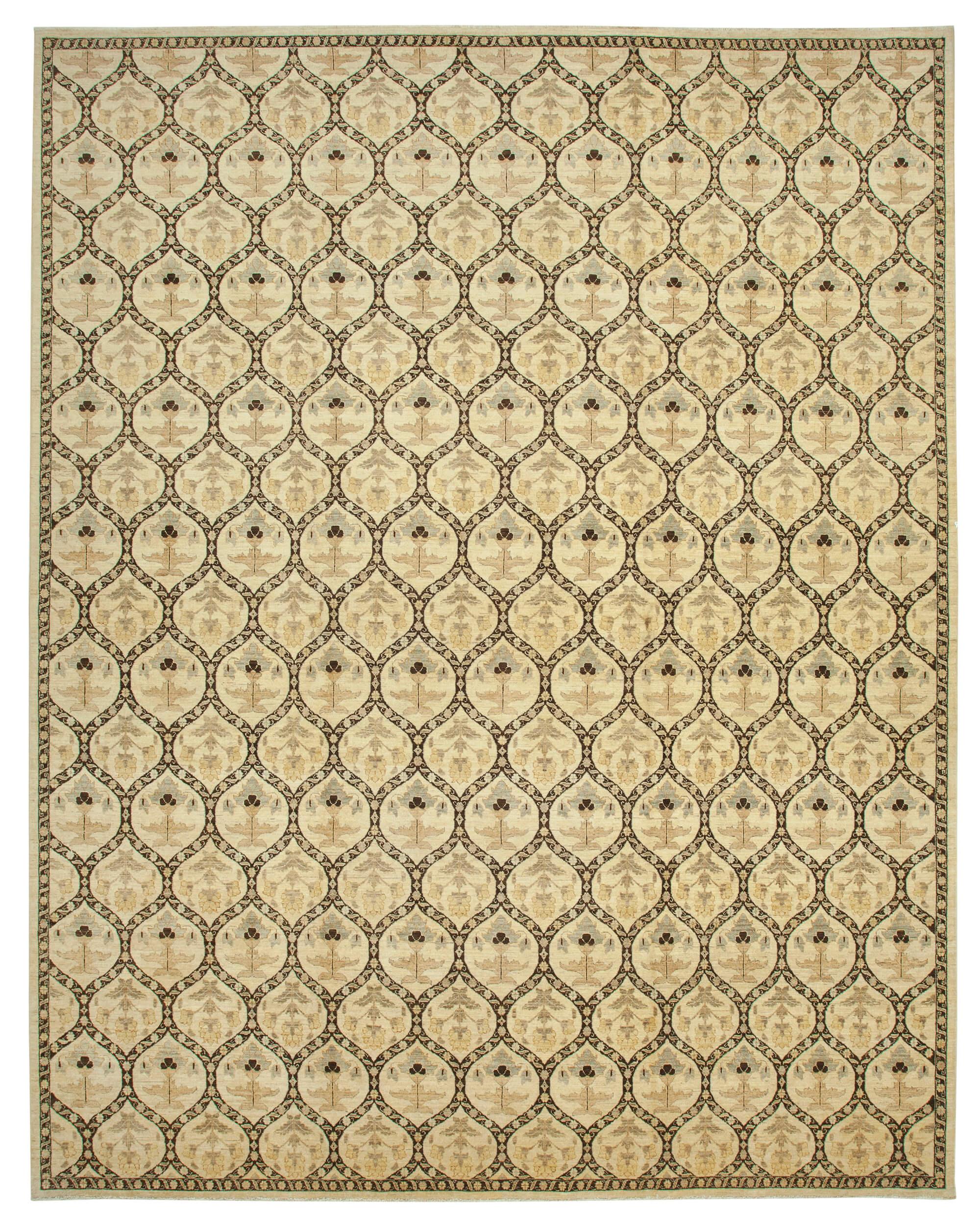 12 x 15 Beige Oushak Rug - 4154