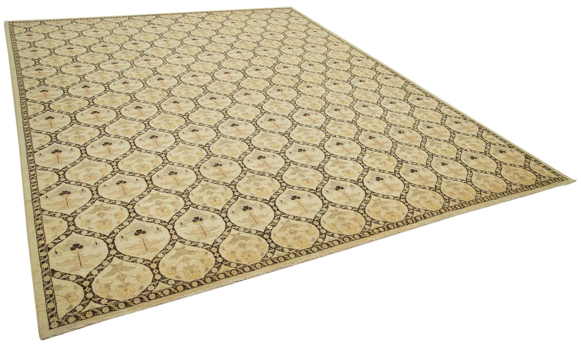 12 x 15 Beige Oushak Rug - 4154