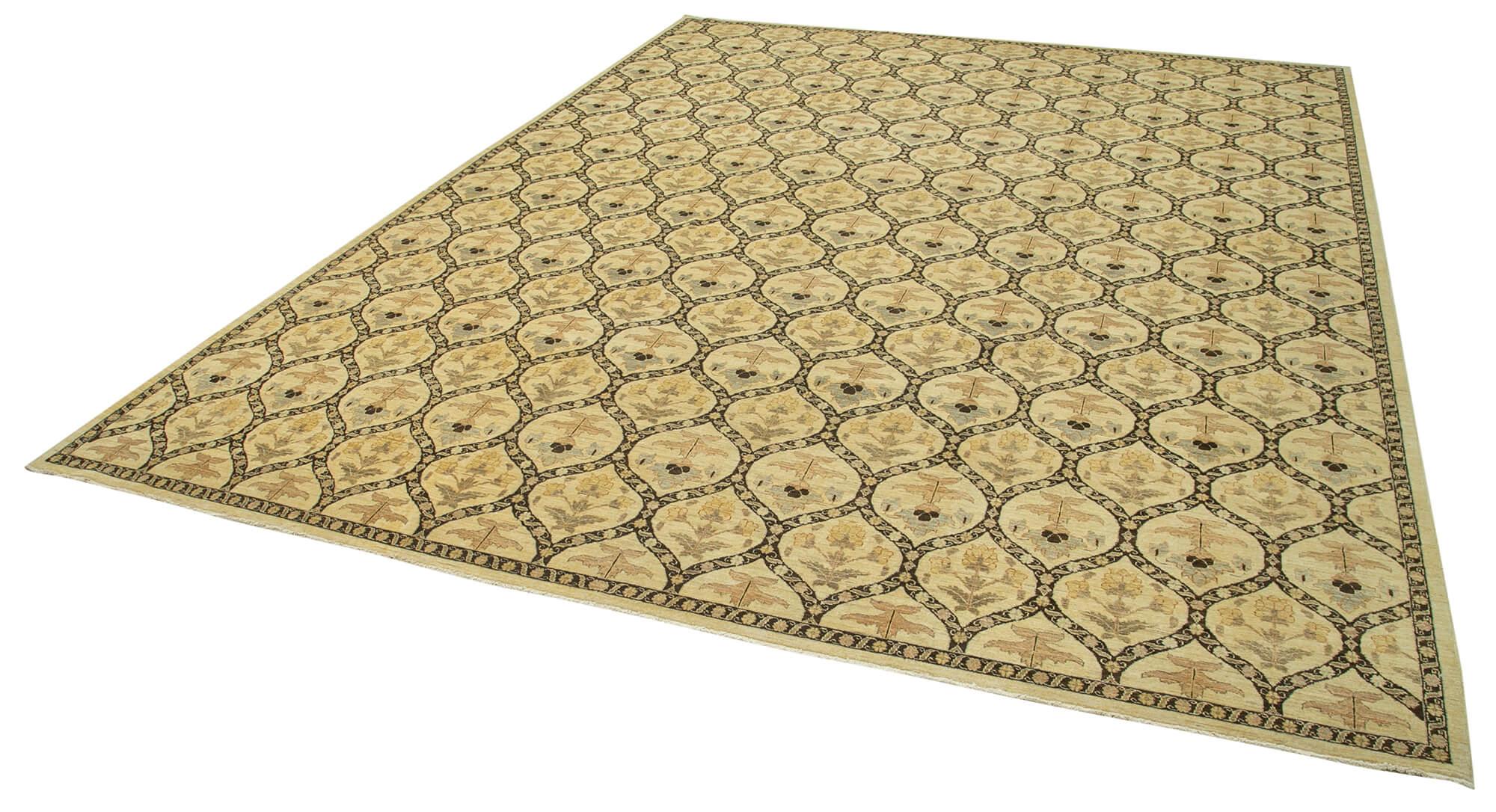 12 x 15 Beige Oushak Rug - 4154