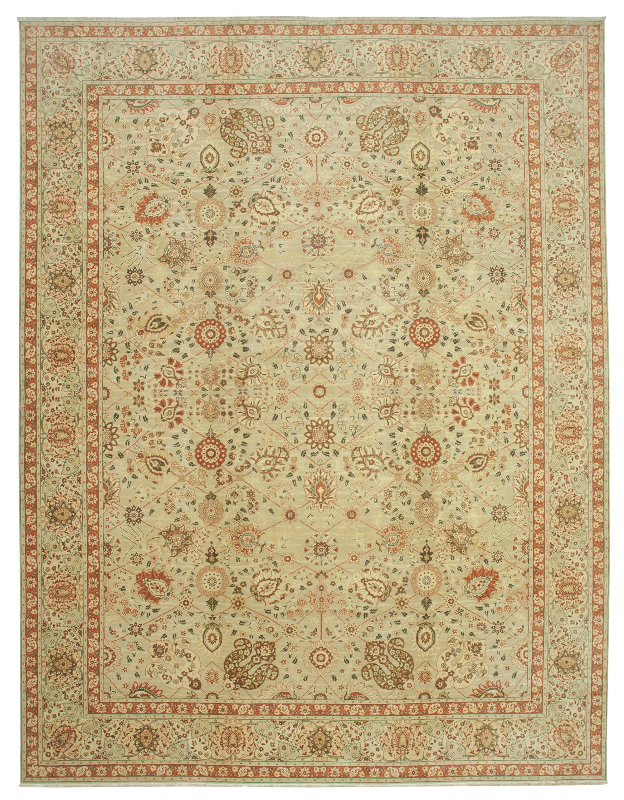 12 x 16 Beige Oushak Rug - 4159