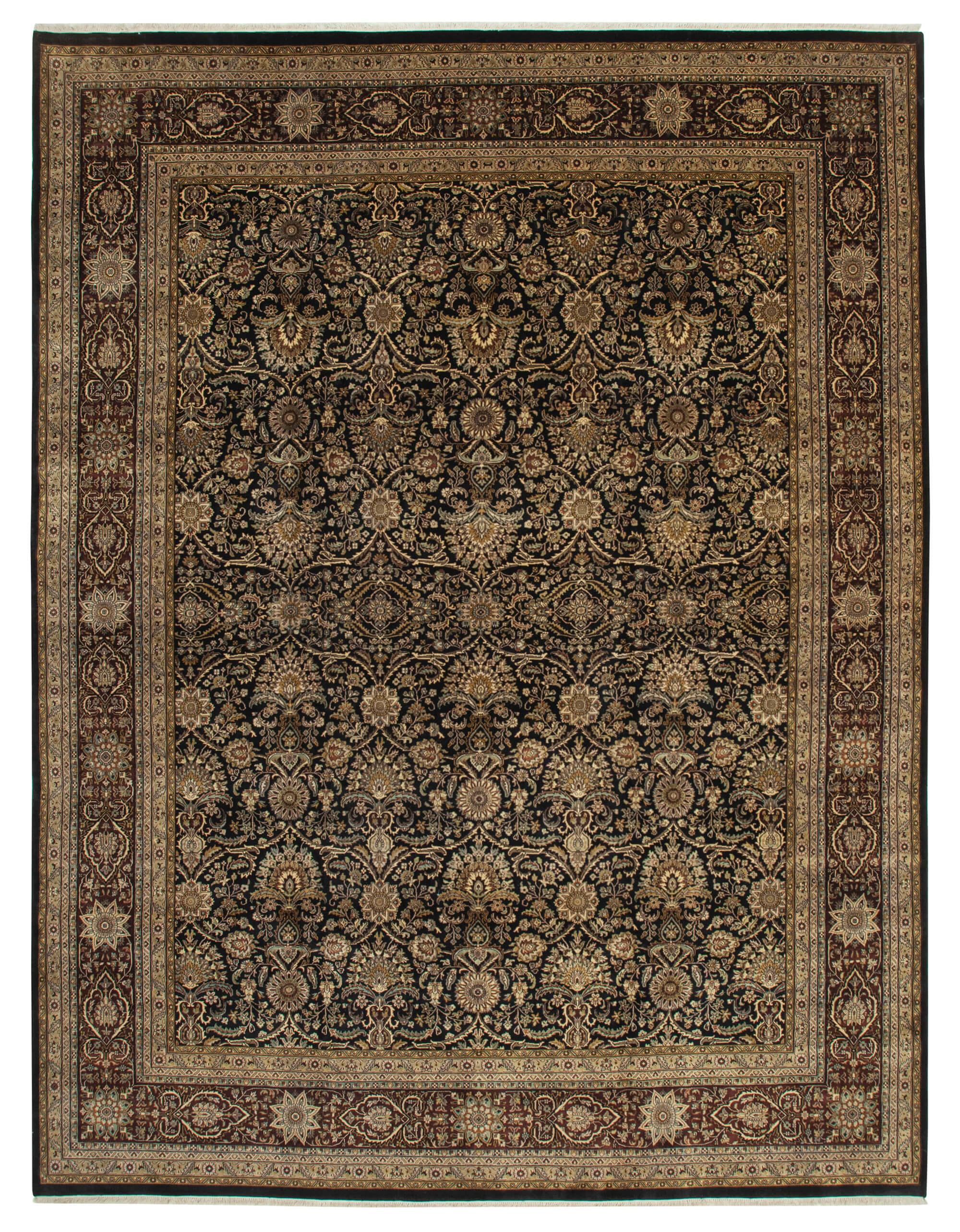 12 x 15 Black Oushak Rug - 4161