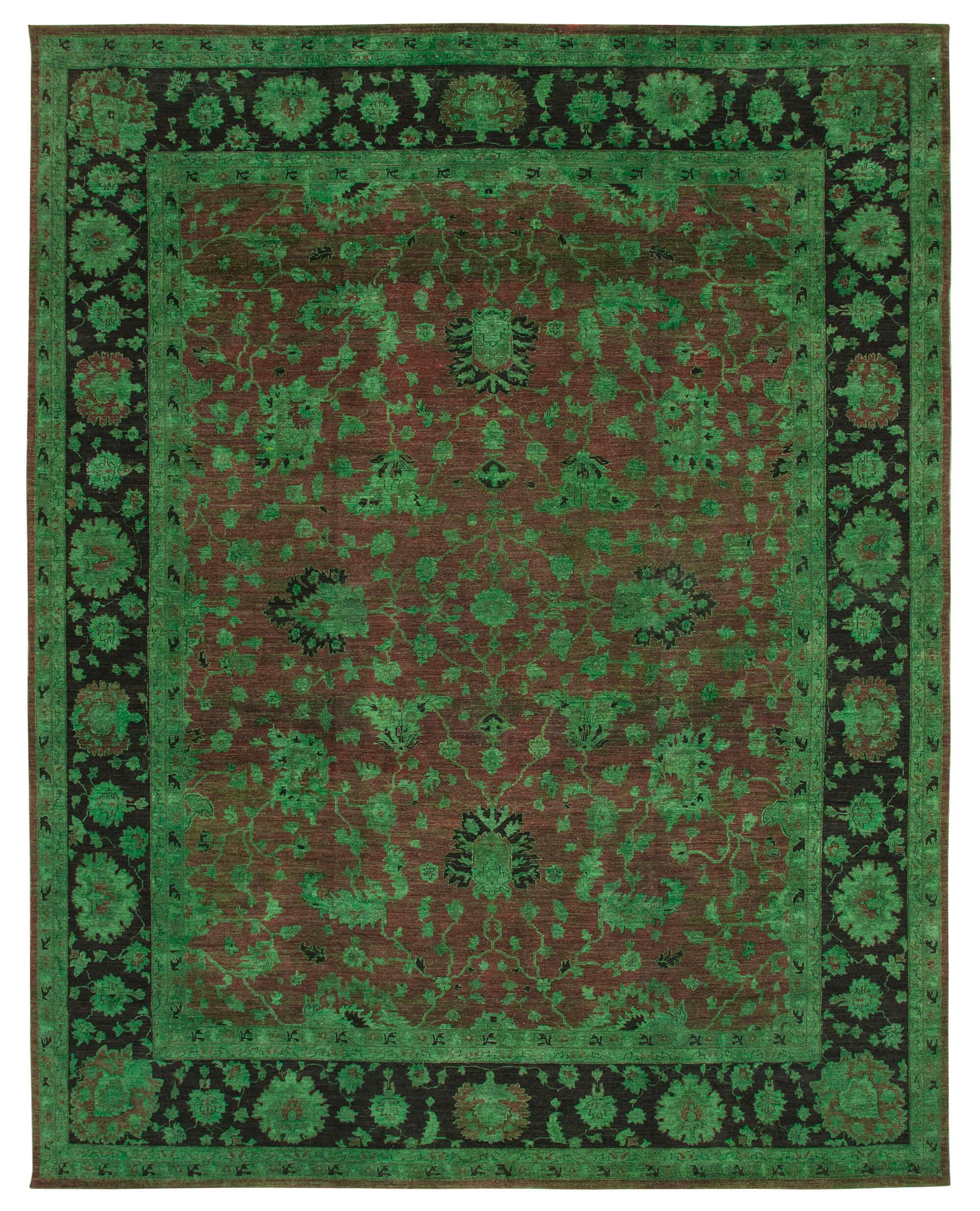 11 x 14 Green Oushak Rug - 4170