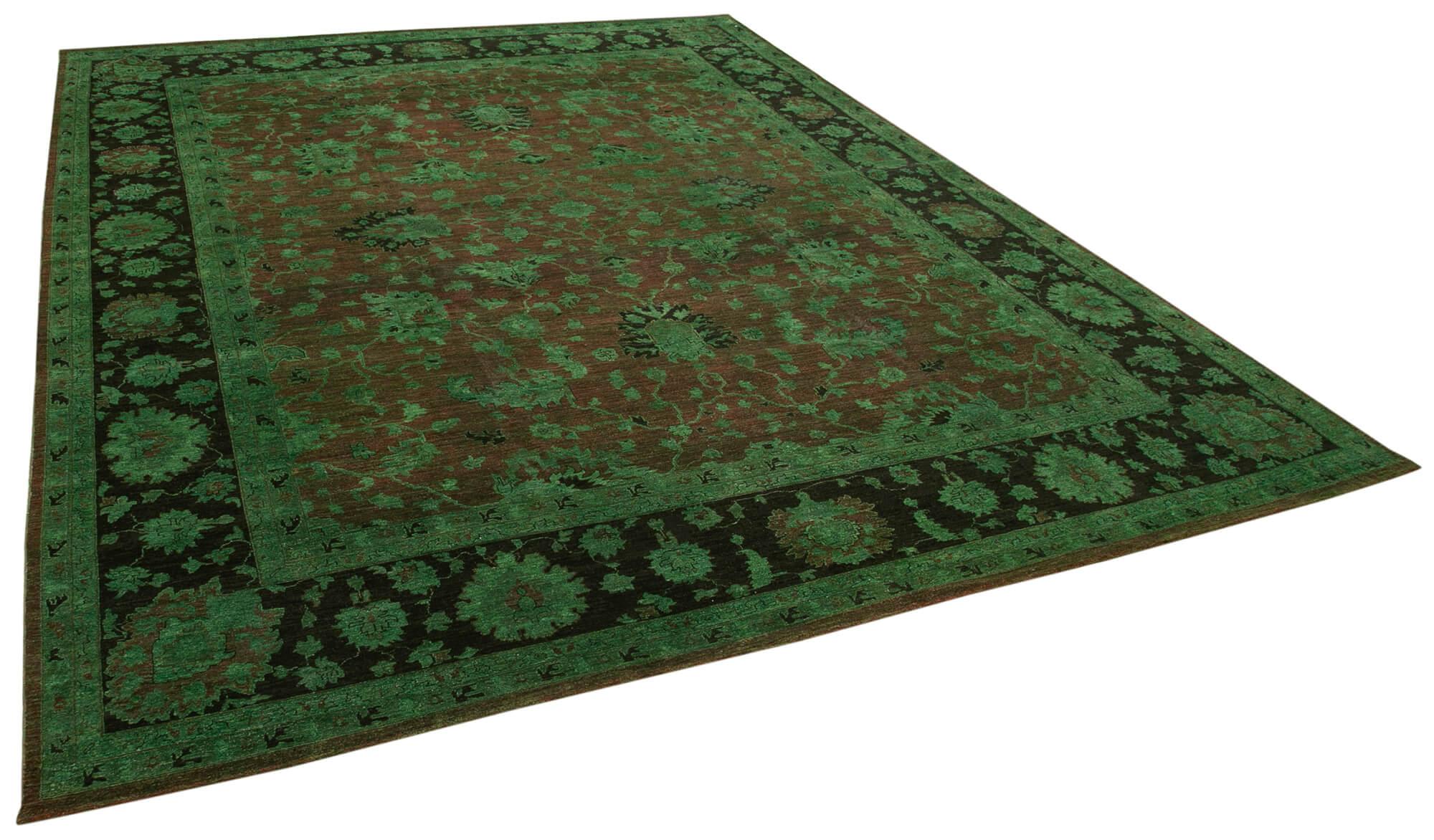 11 x 14 Green Oushak Rug - 4170