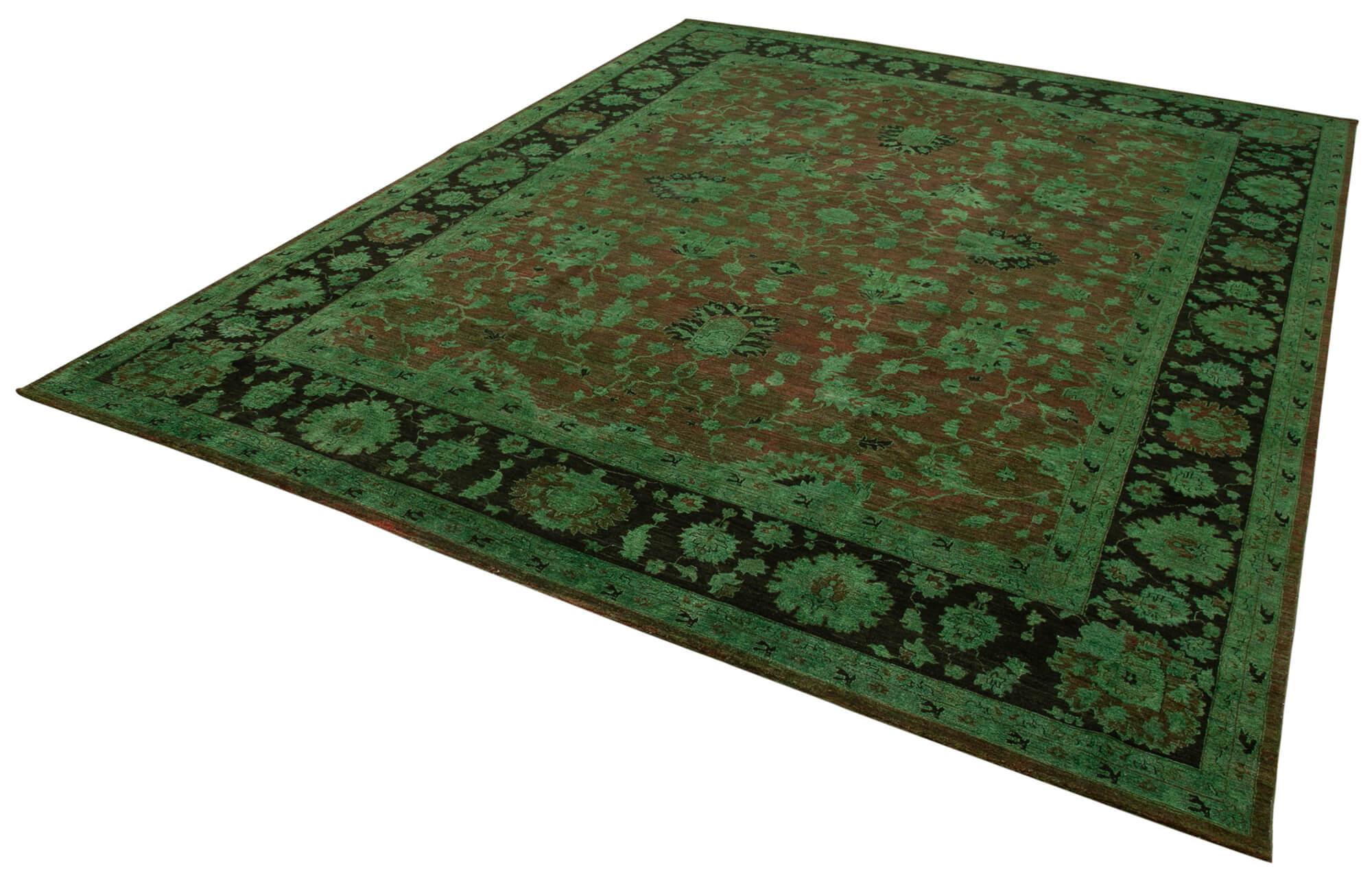 11 x 14 Green Oushak Rug - 4170