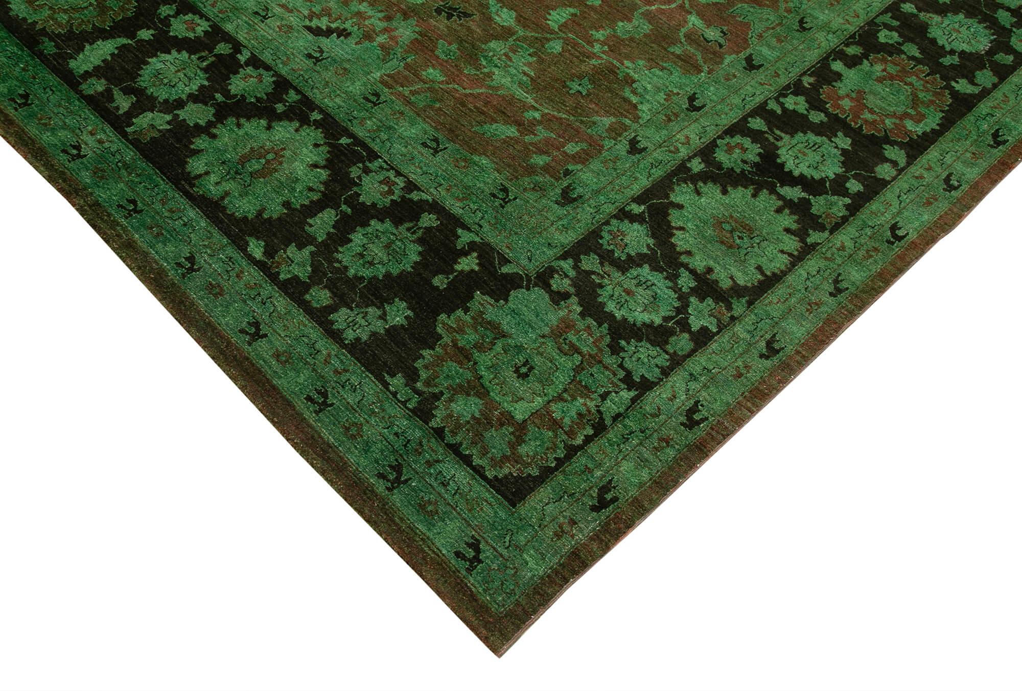 11 x 14 Green Oushak Rug - 4170