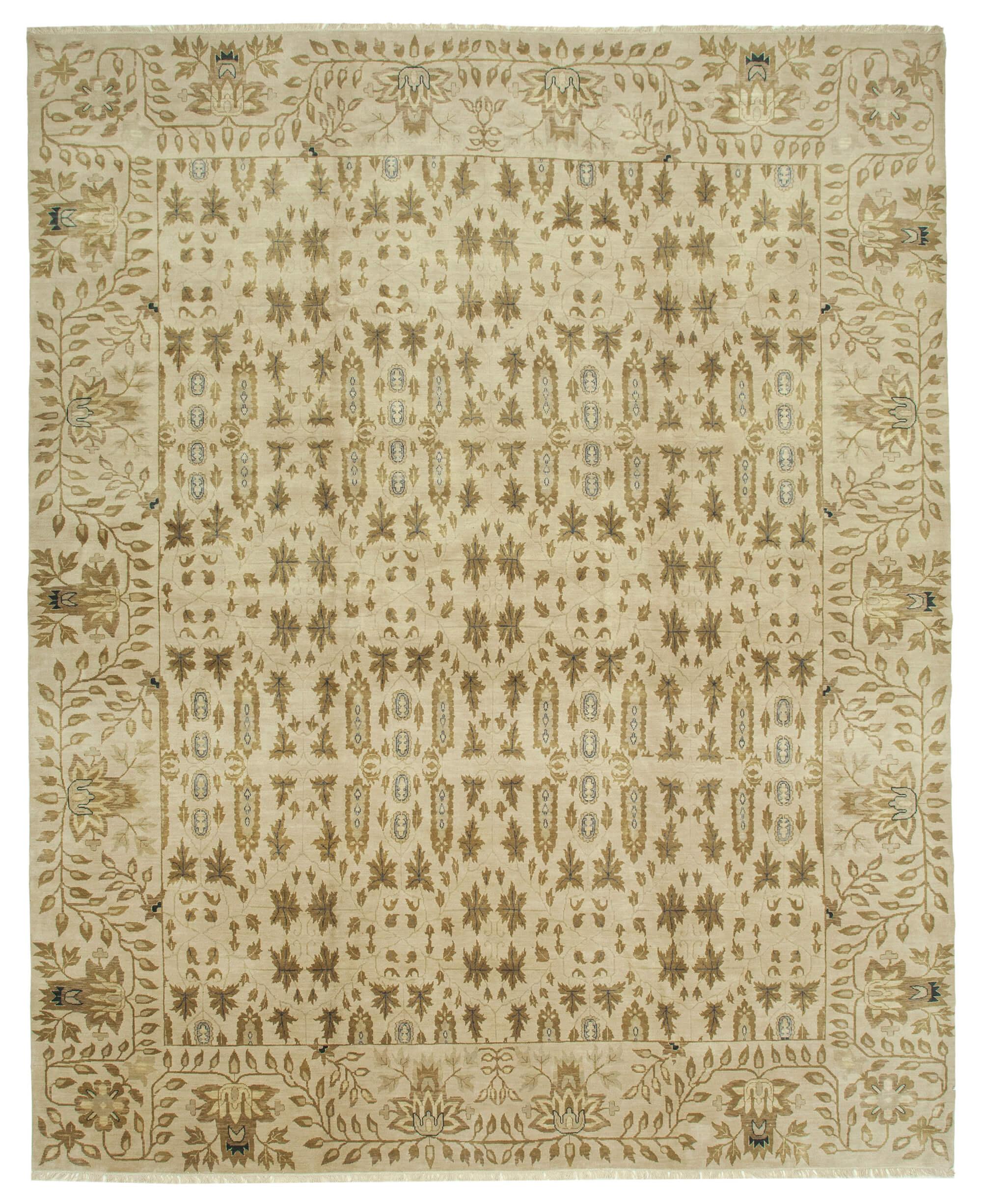 12 x 14 Beige Oushak Rug - 4180