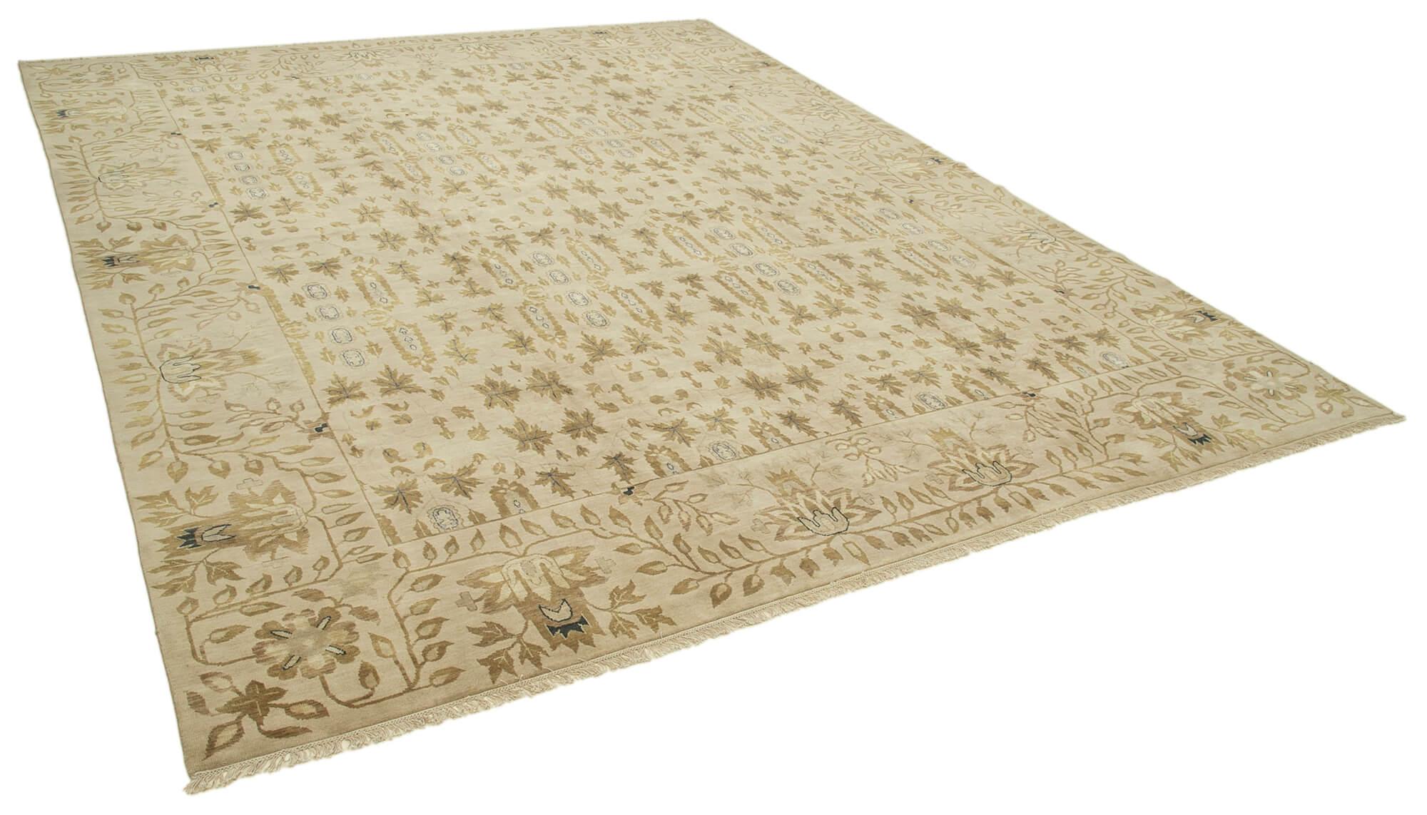 12 x 14 Beige Oushak Rug - 4180