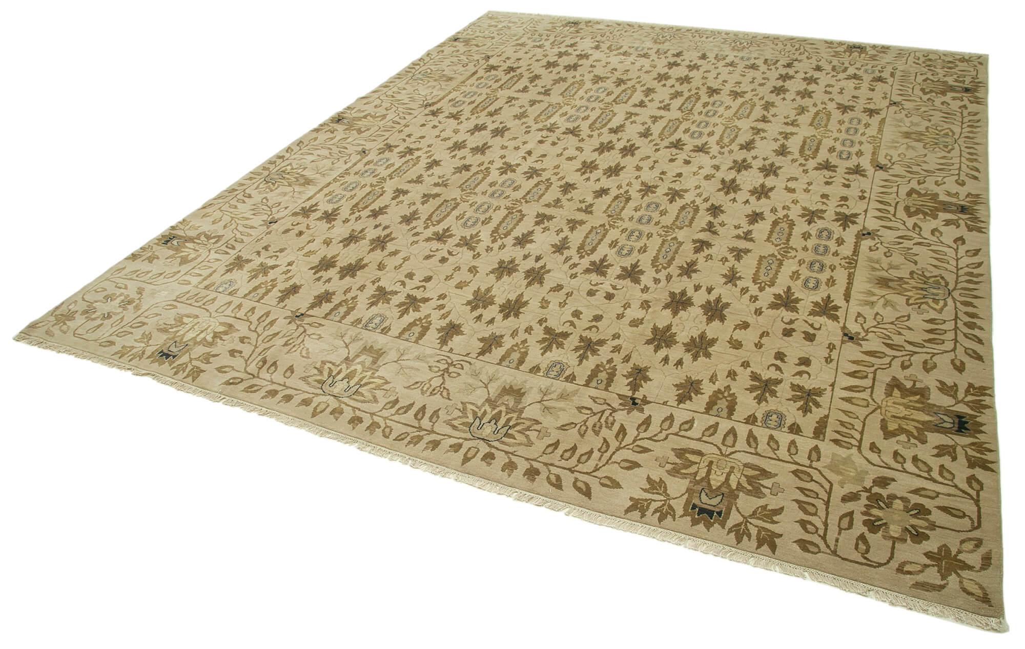 12 x 14 Beige Oushak Rug - 4180