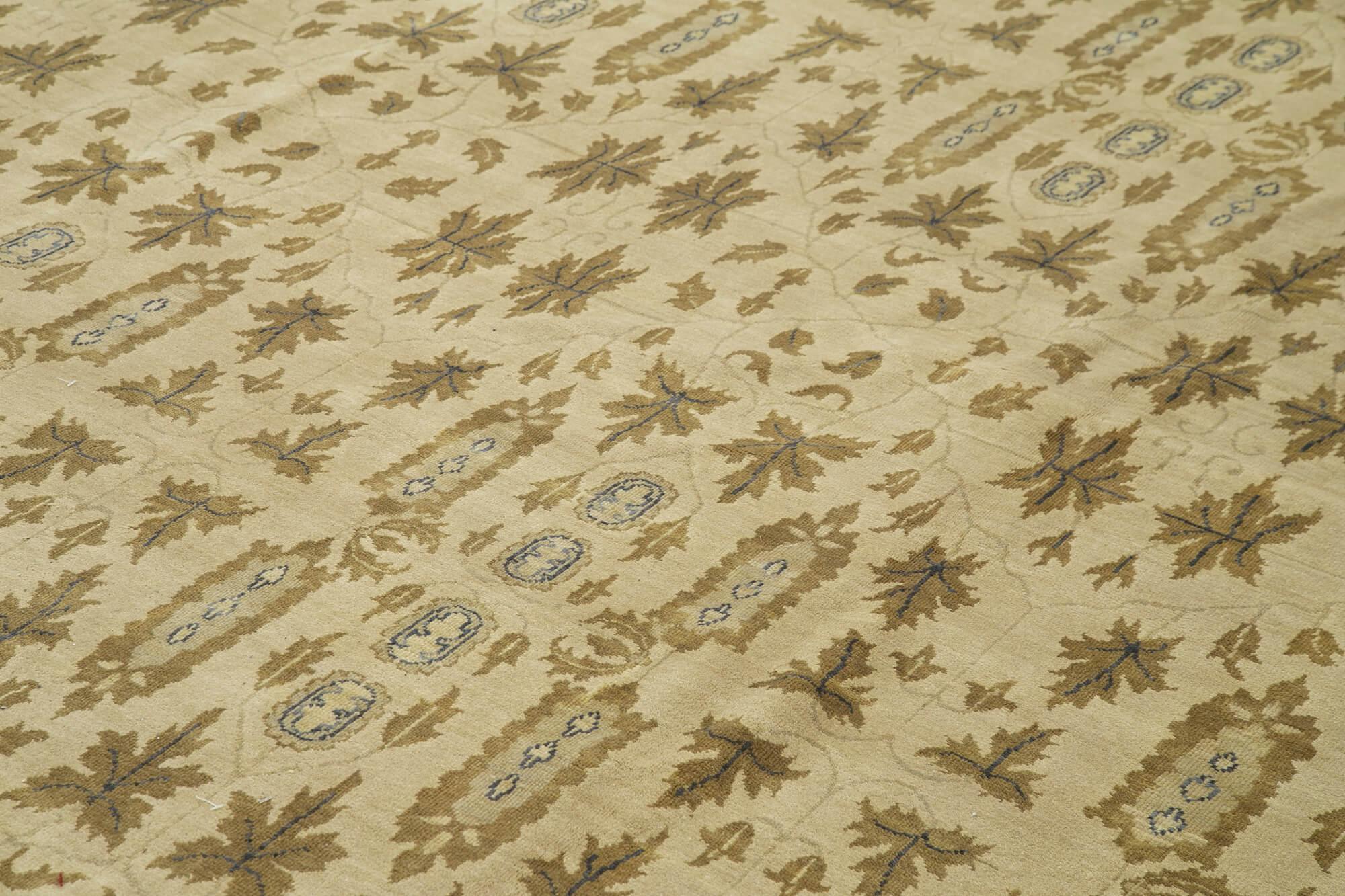 12 x 14 Beige Oushak Rug - 4180