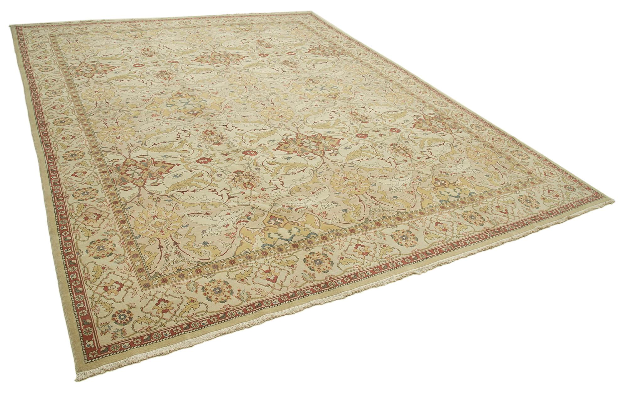 12 x 15 Beige Oushak Rug - 4187