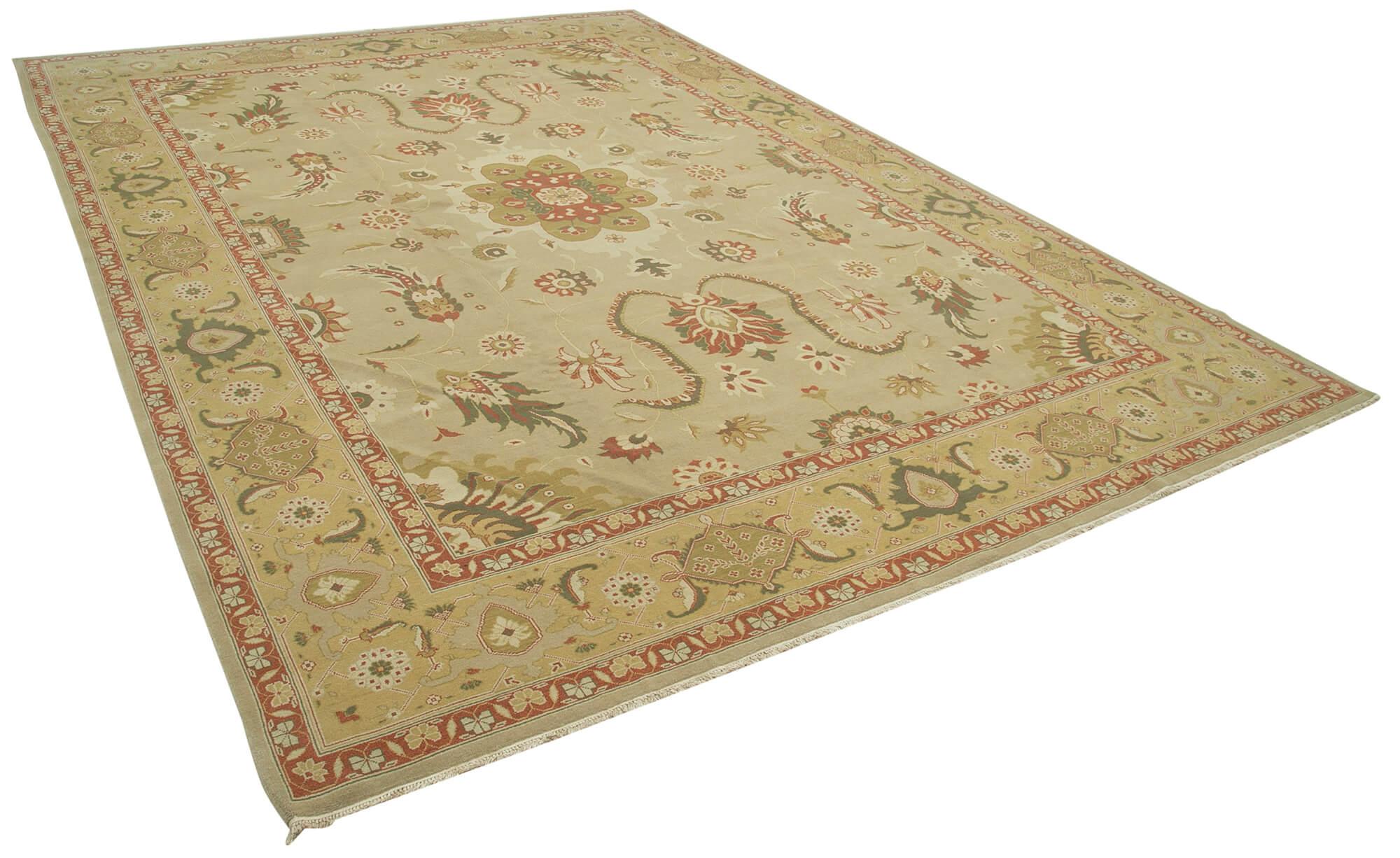 12 x 16 Beige Oushak Rug - 4190