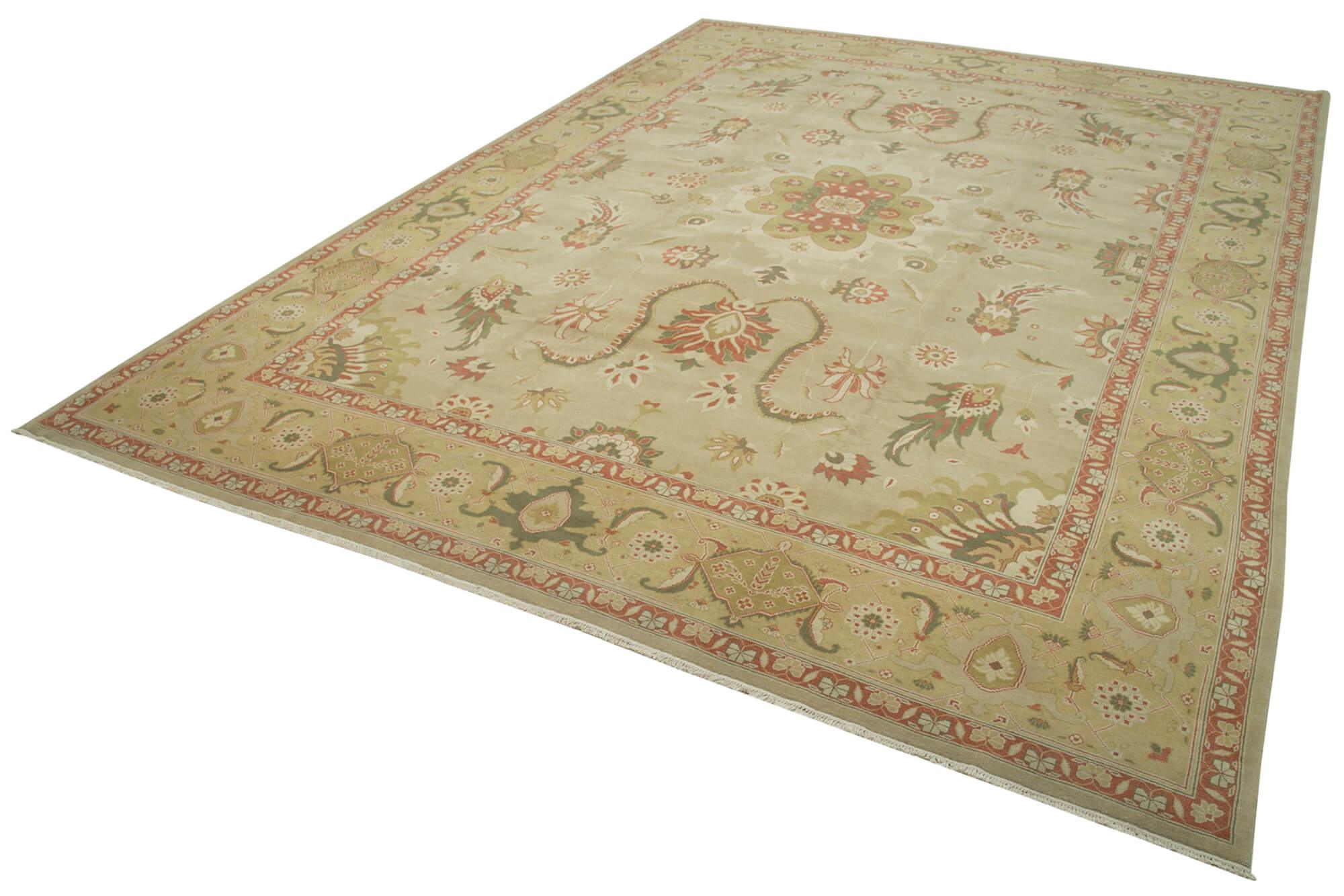 12 x 16 Beige Oushak Rug - 4190