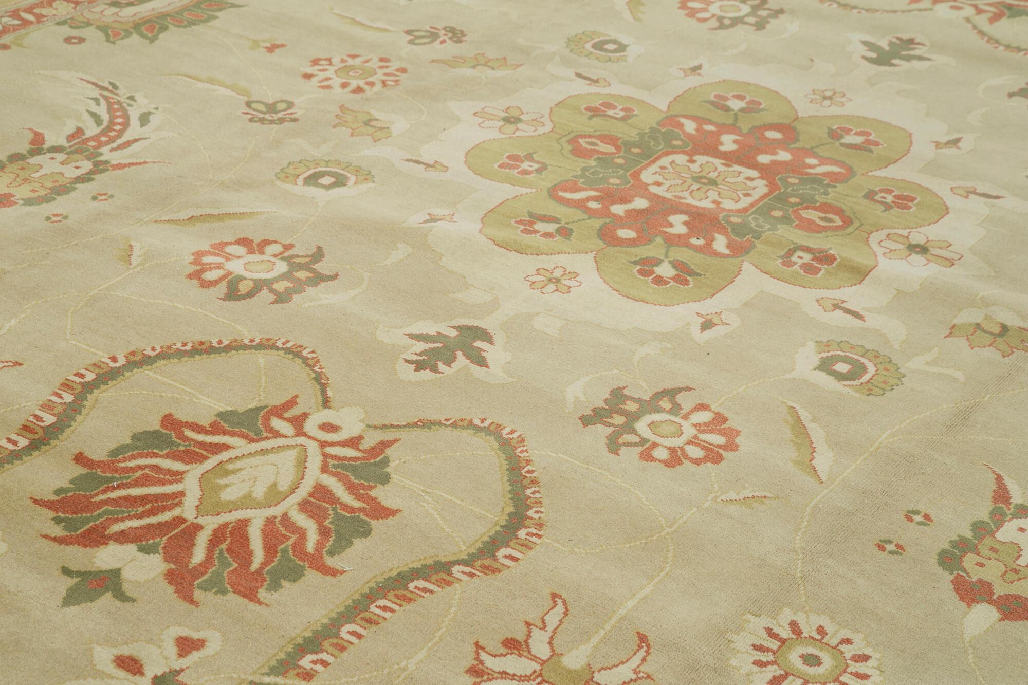 12 x 16 Beige Oushak Rug - 4190