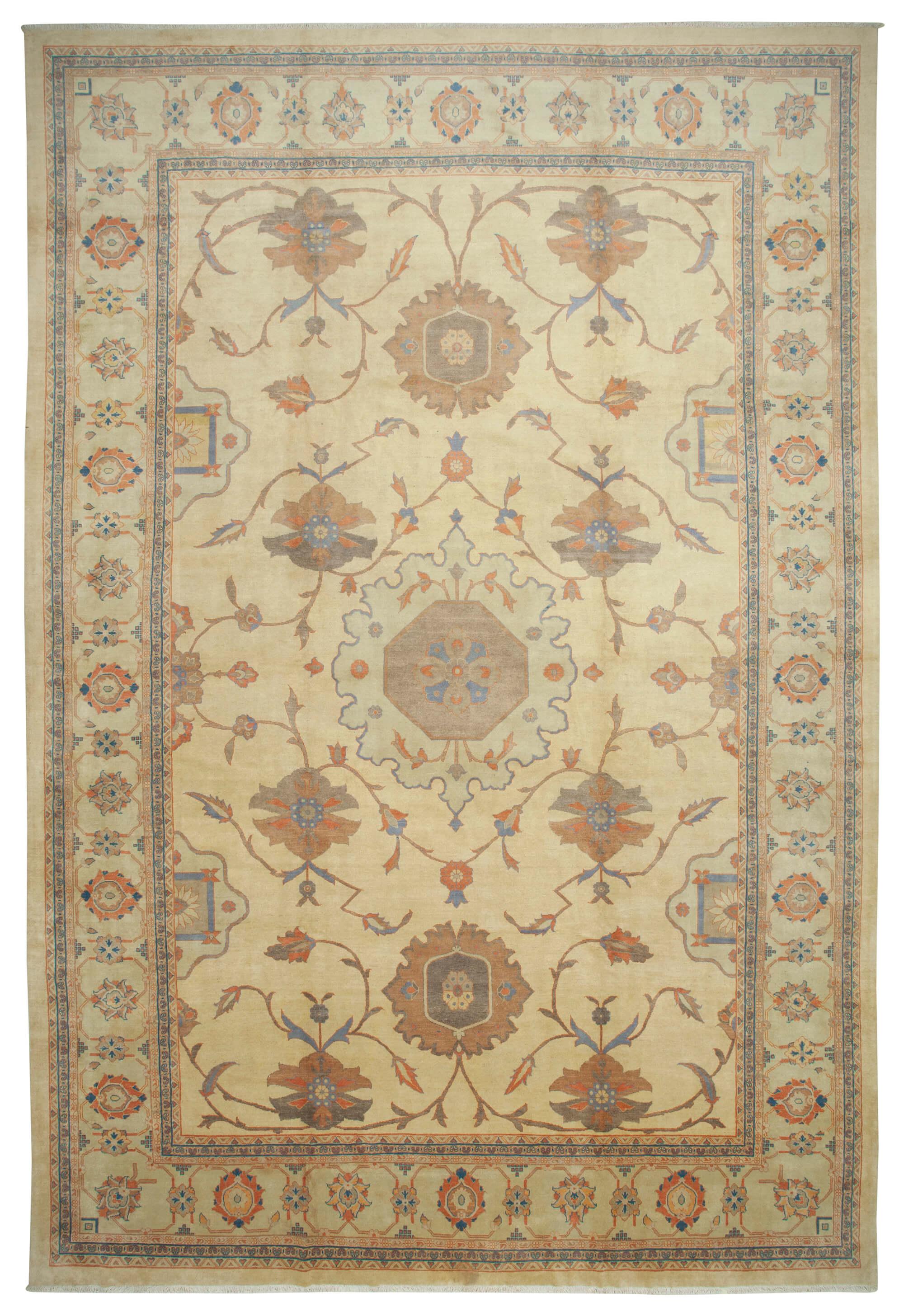 13 x 20 Beige Oushak Rug - 4195