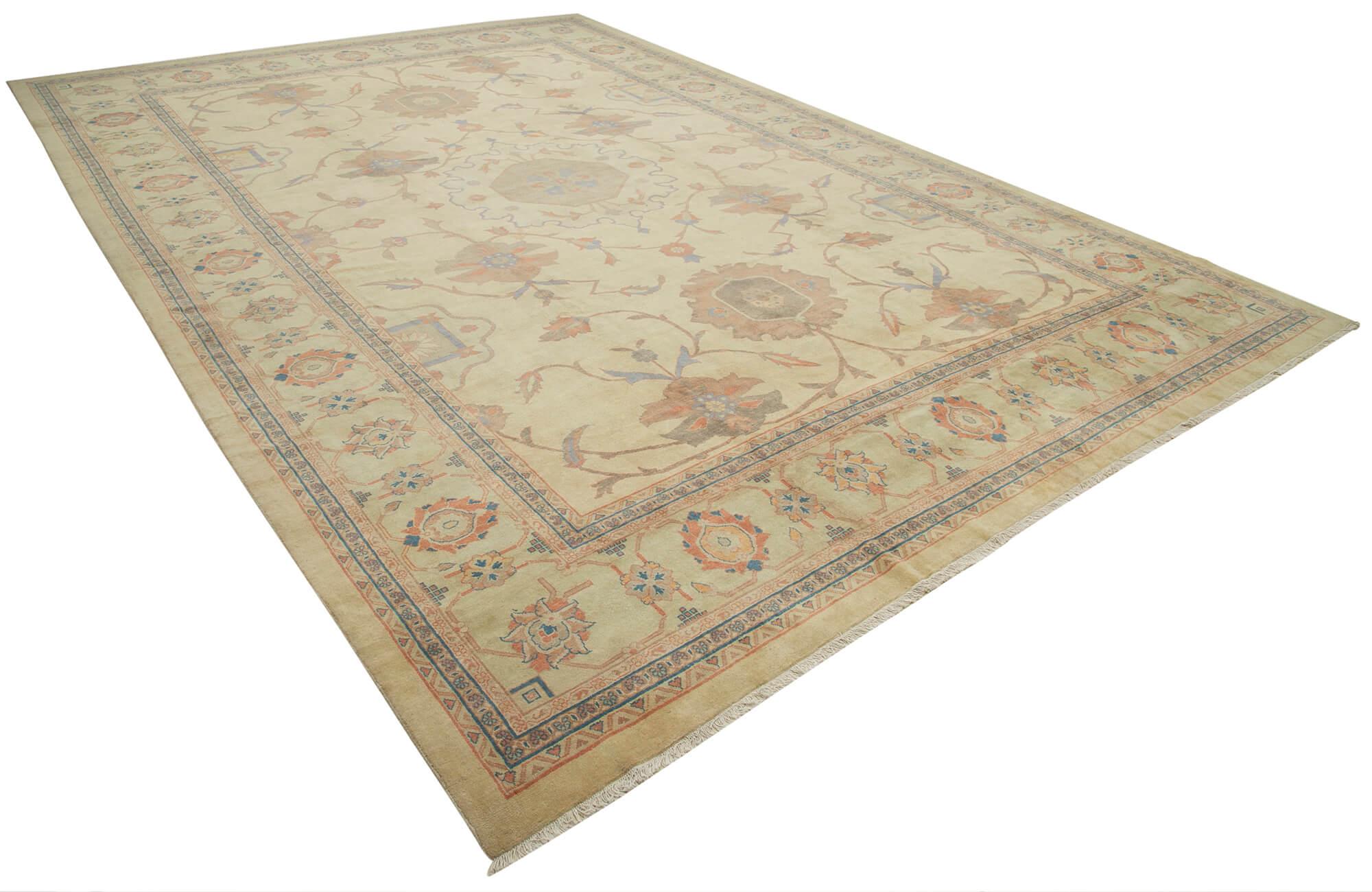 13 x 20 Beige Oushak Rug - 4195