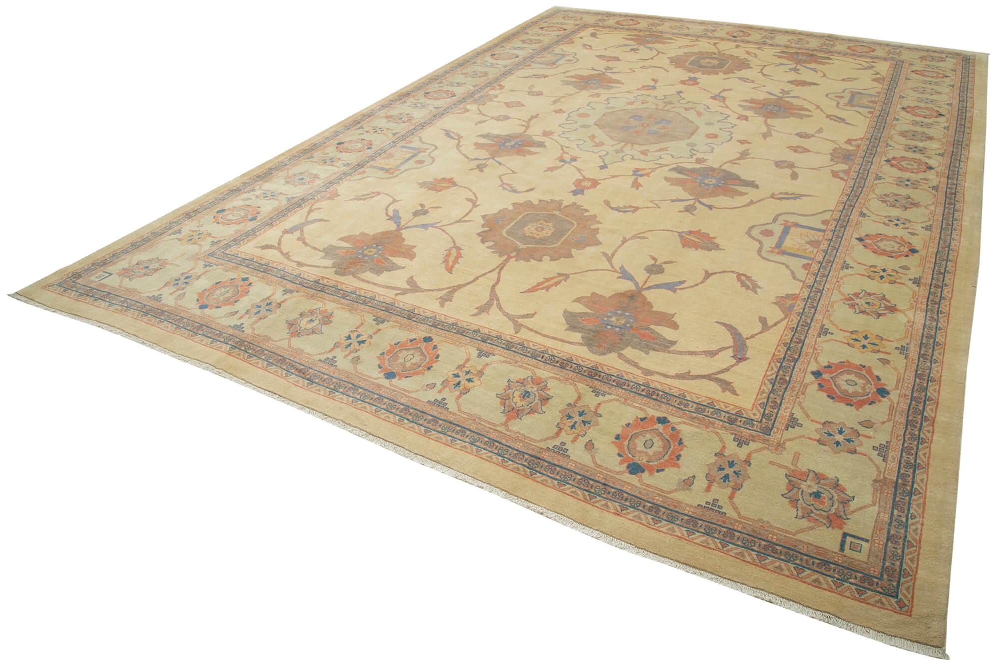 13 x 20 Beige Oushak Rug - 4195