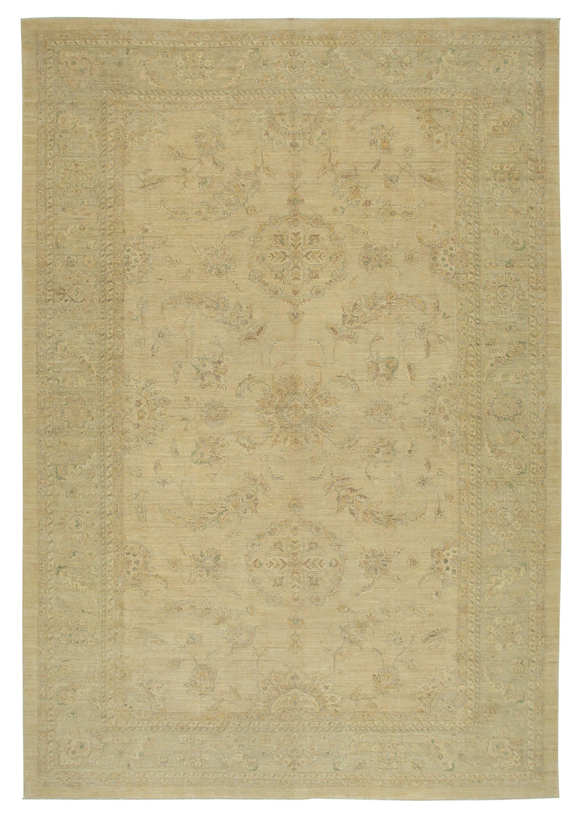 12 x 17 Beige Oushak Rug - 4206