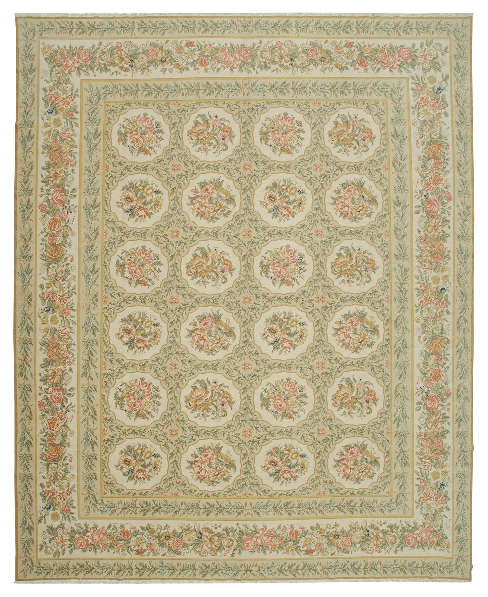 12 x 15 Beige Oushak Rug - 4208