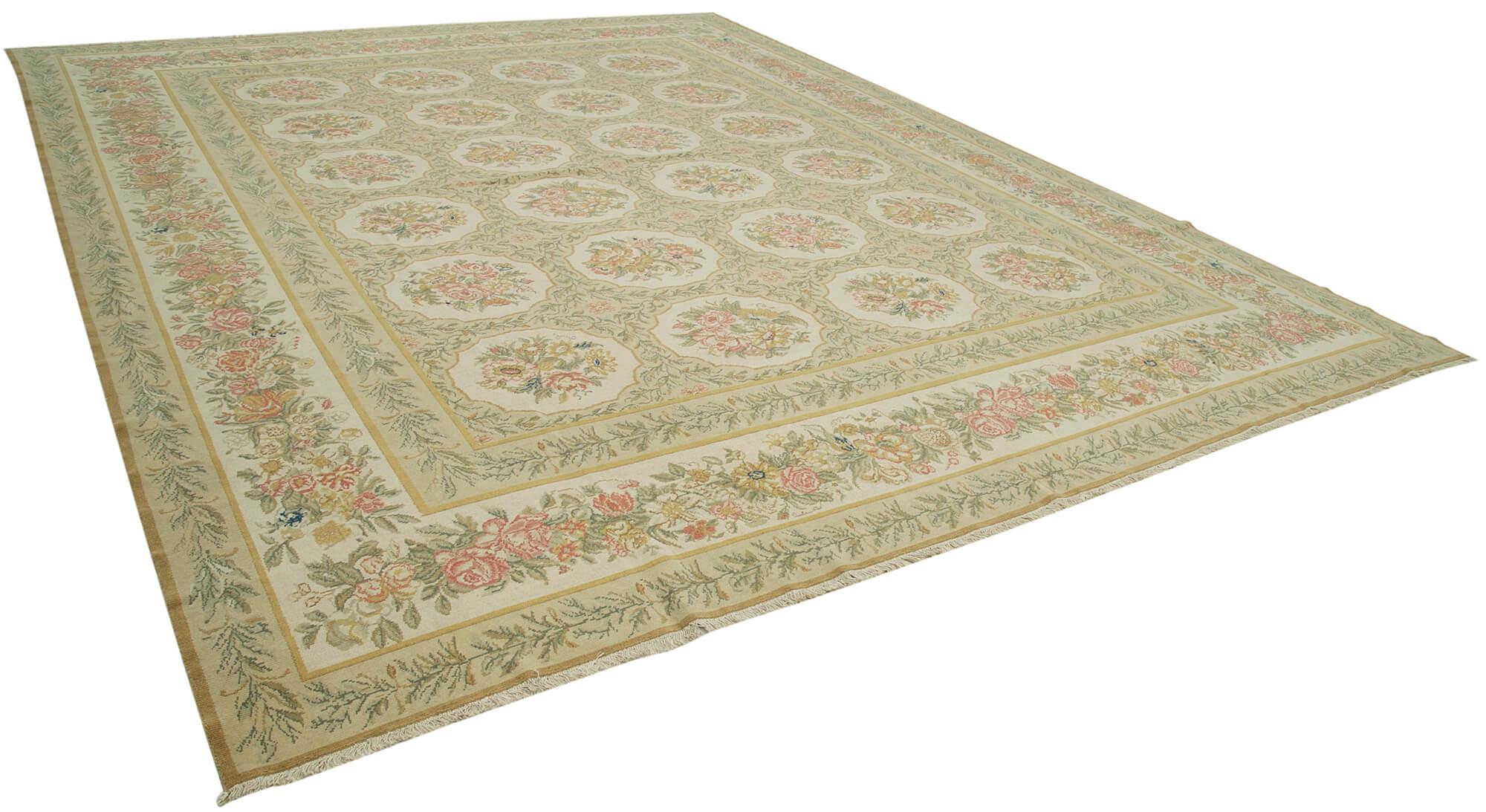 12 x 15 Beige Oushak Rug - 4208