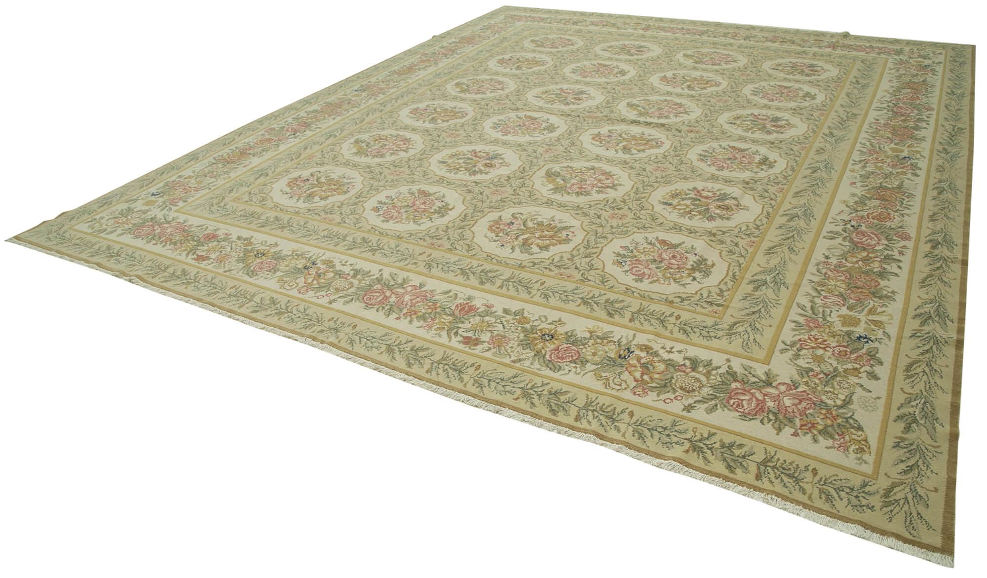 12 x 15 Beige Oushak Rug - 4208