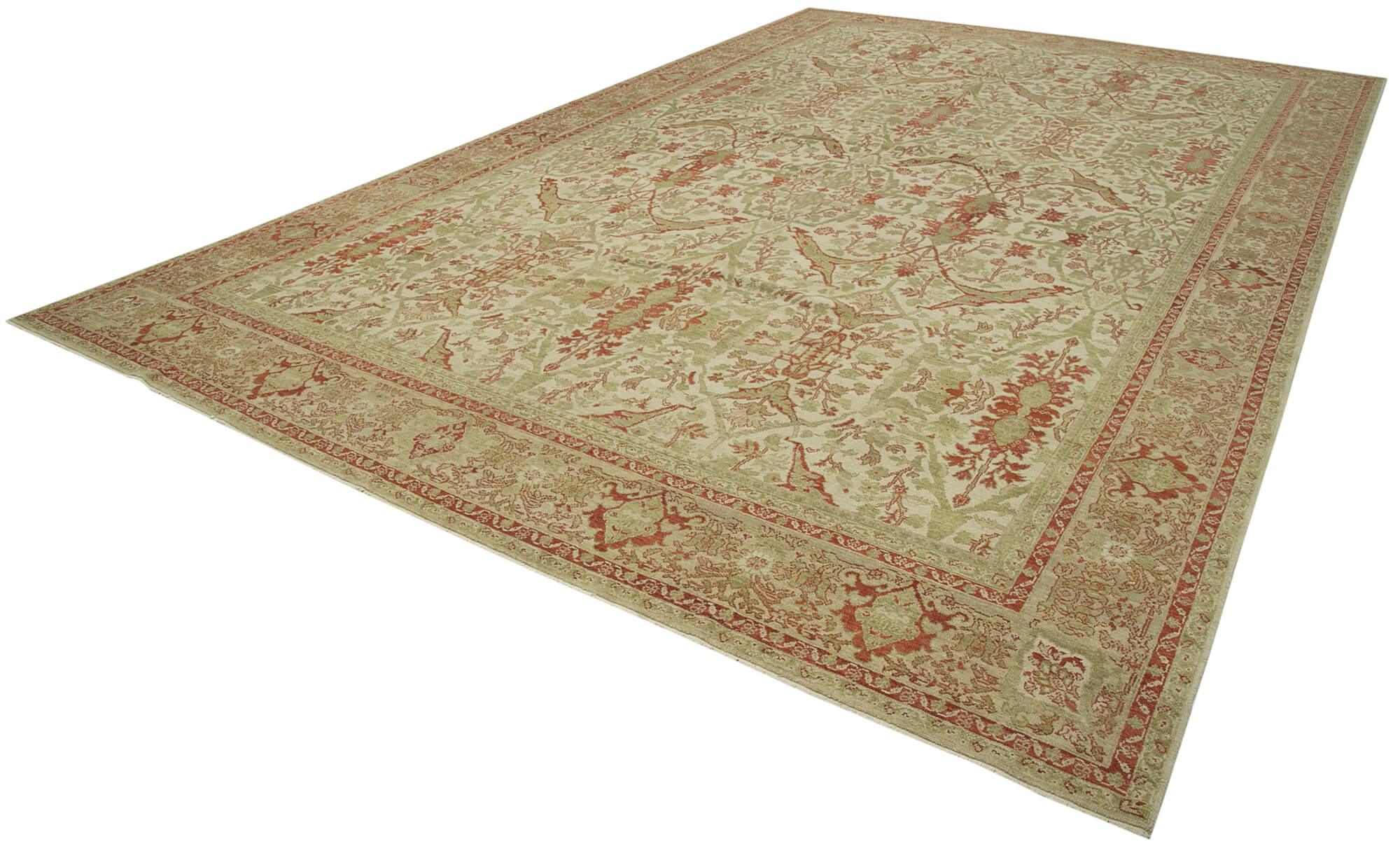 12 x 18 Beige Oushak Rug - 4210