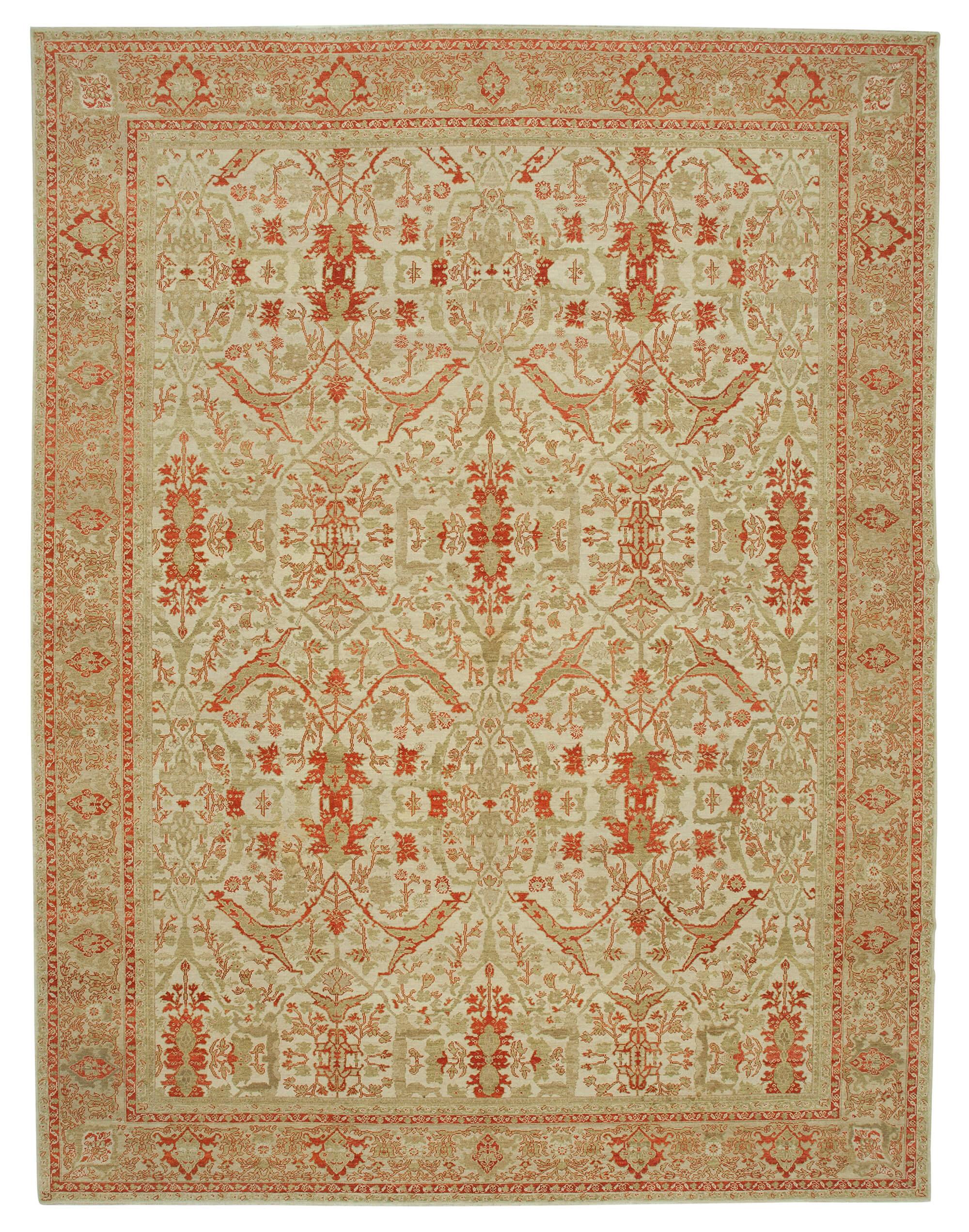 12 x 16 Beige Oushak Rug - 4211